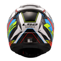 LS2 FF353 Rapid II Xdron Helmet - White / Hi-Vis Orange / Blue (M) LS2FF353XDRONM#