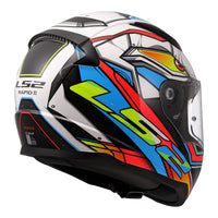 LS2 FF353 Rapid II Xdron Helmet - White / Hi-Vis Orange / Blue (M) LS2FF353XDRONM#