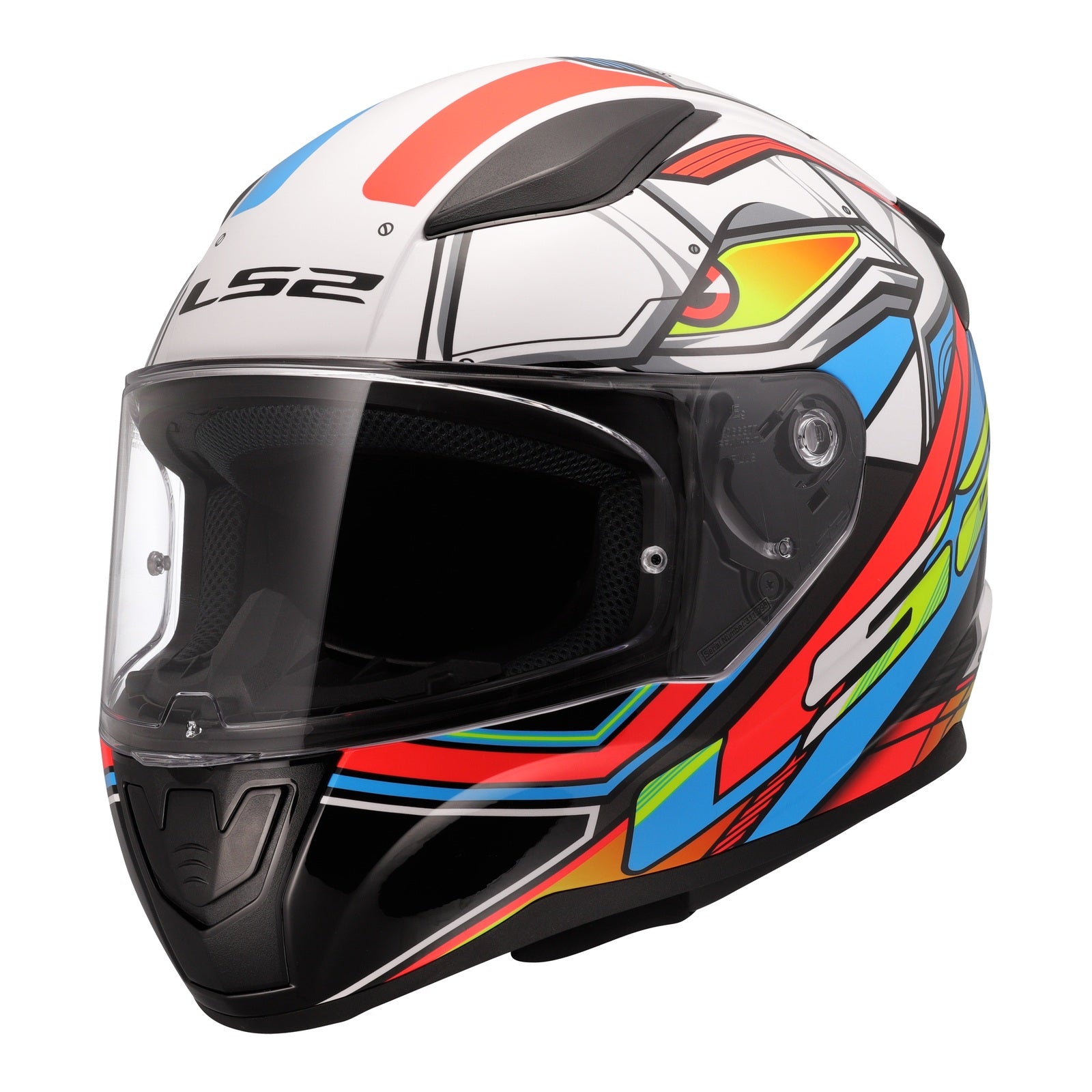 LS2 FF353 Rapid II Xdron Helmet - White / Hi-Vis Orange / Blue (XL) LS2FF353XDRONXL#