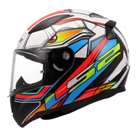 LS2 FF353 Rapid II Xdron Helmet - White / Hi-Vis Orange / Blue (XS) LS2FF353XDRONXS#