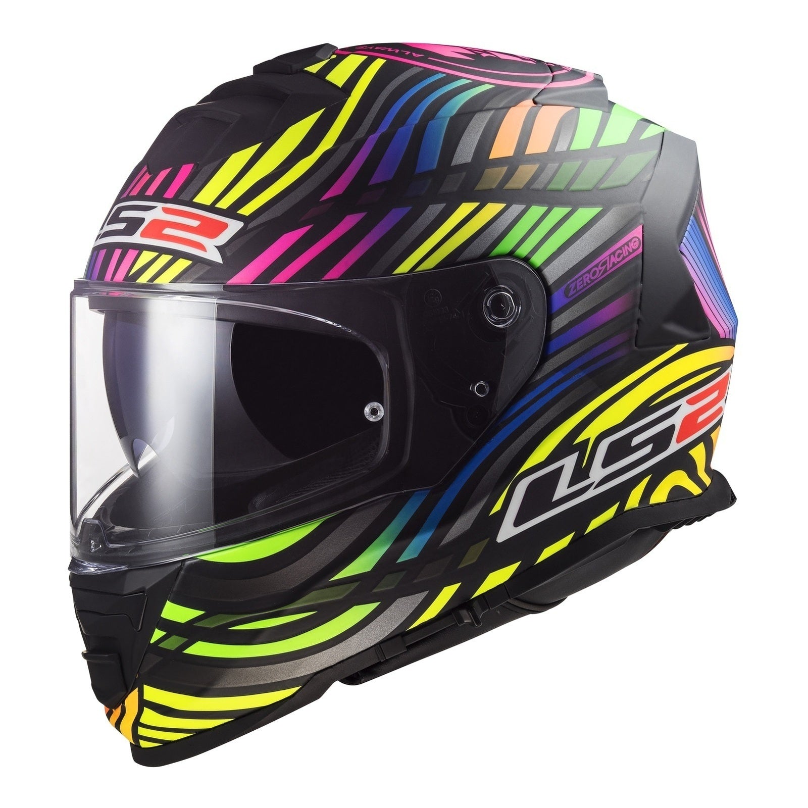 LS2 FF800 Storm II (2XL) Power - Matte Black / Rainbow 06 LS2FF8002MBR2XL#