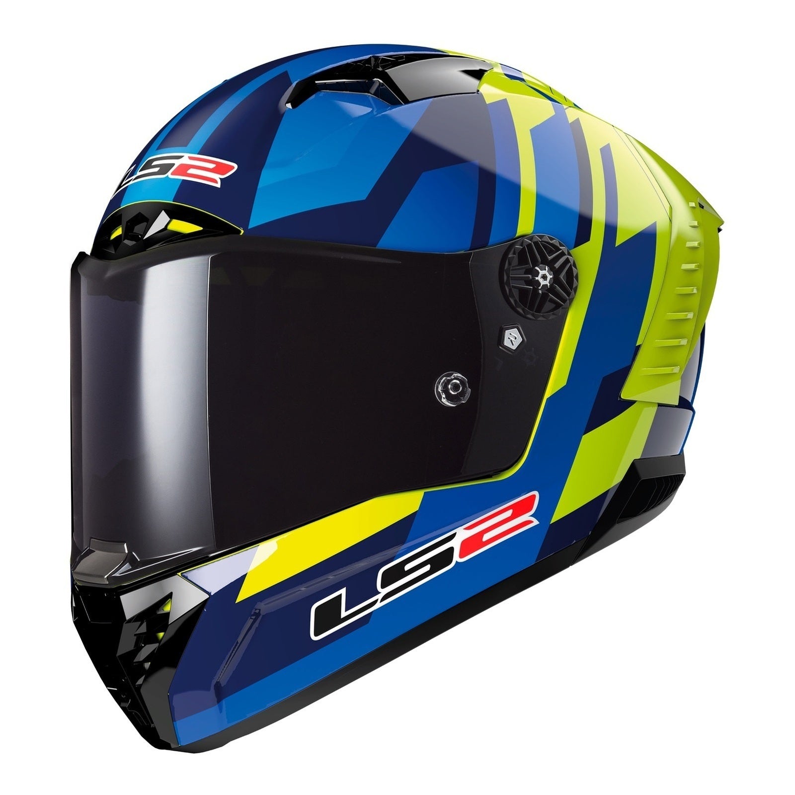 LS2 FF805C Thunder Carbon (XS) Gas - Blue / Hi-Vis Yellow 06 LS2FF8052GASXS#