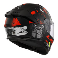 LS2 FF808 Stream II (S) Angry Monkey - Matte Black / Red 06 LS2FF8082AMNKYS#