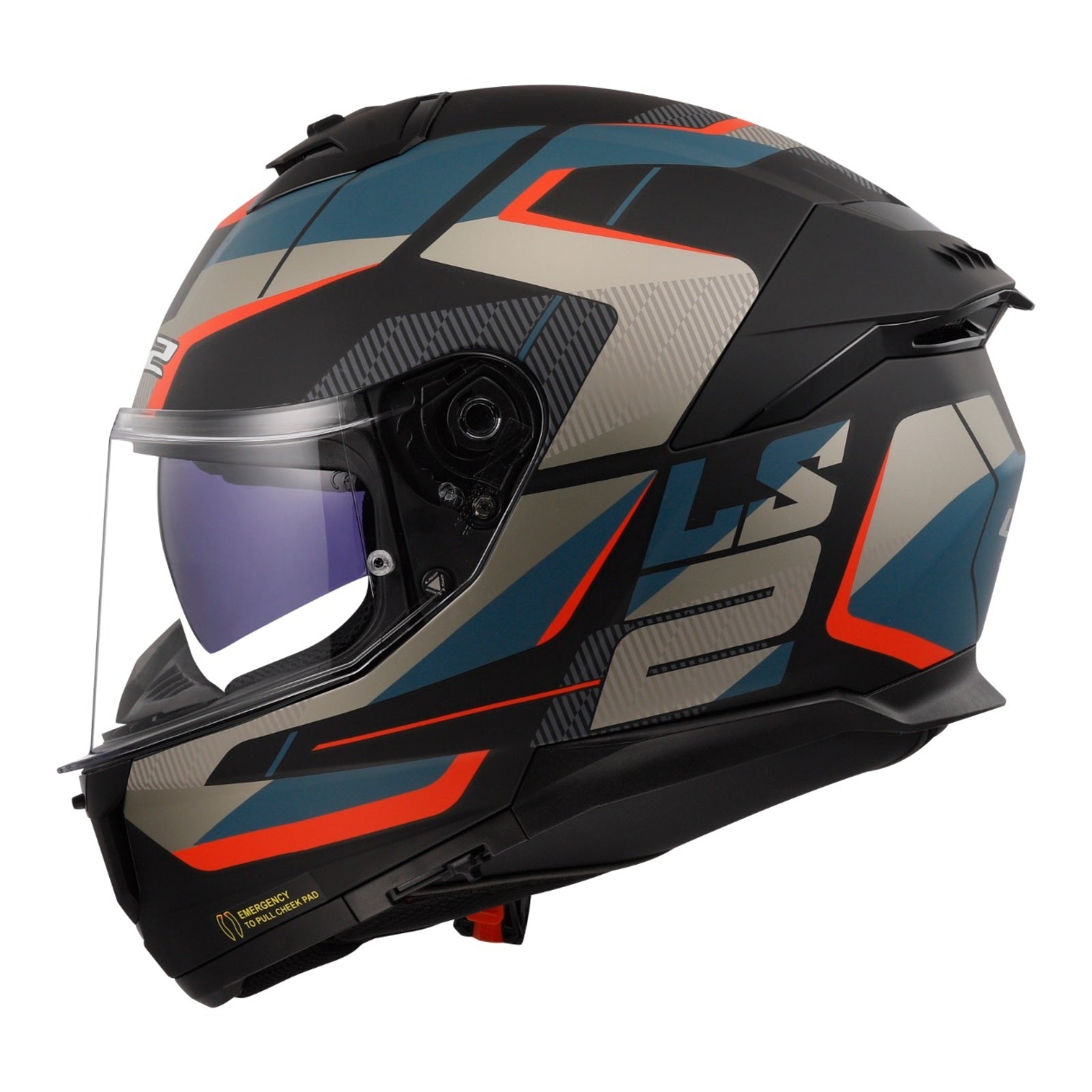 LS2 FF808 Stream II Road Helmet - Matte Black / Blue (XL) 06 LS2FF8082ROADXL#