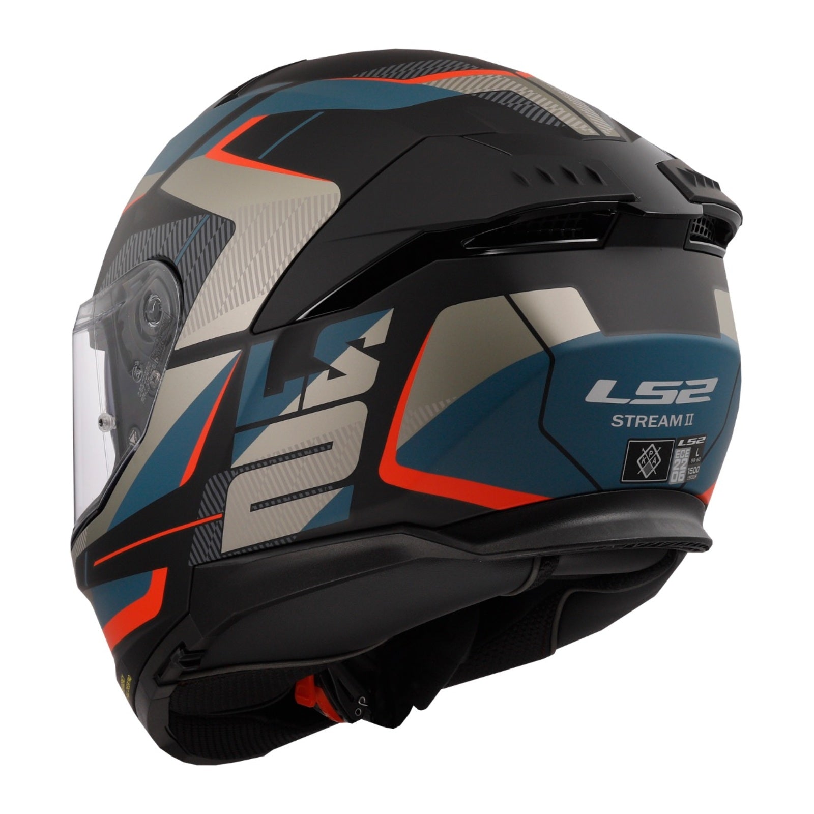 LS2 FF808 Stream II Road Helmet - Matte Black / Blue (XL) 06 LS2FF8082ROADXL#