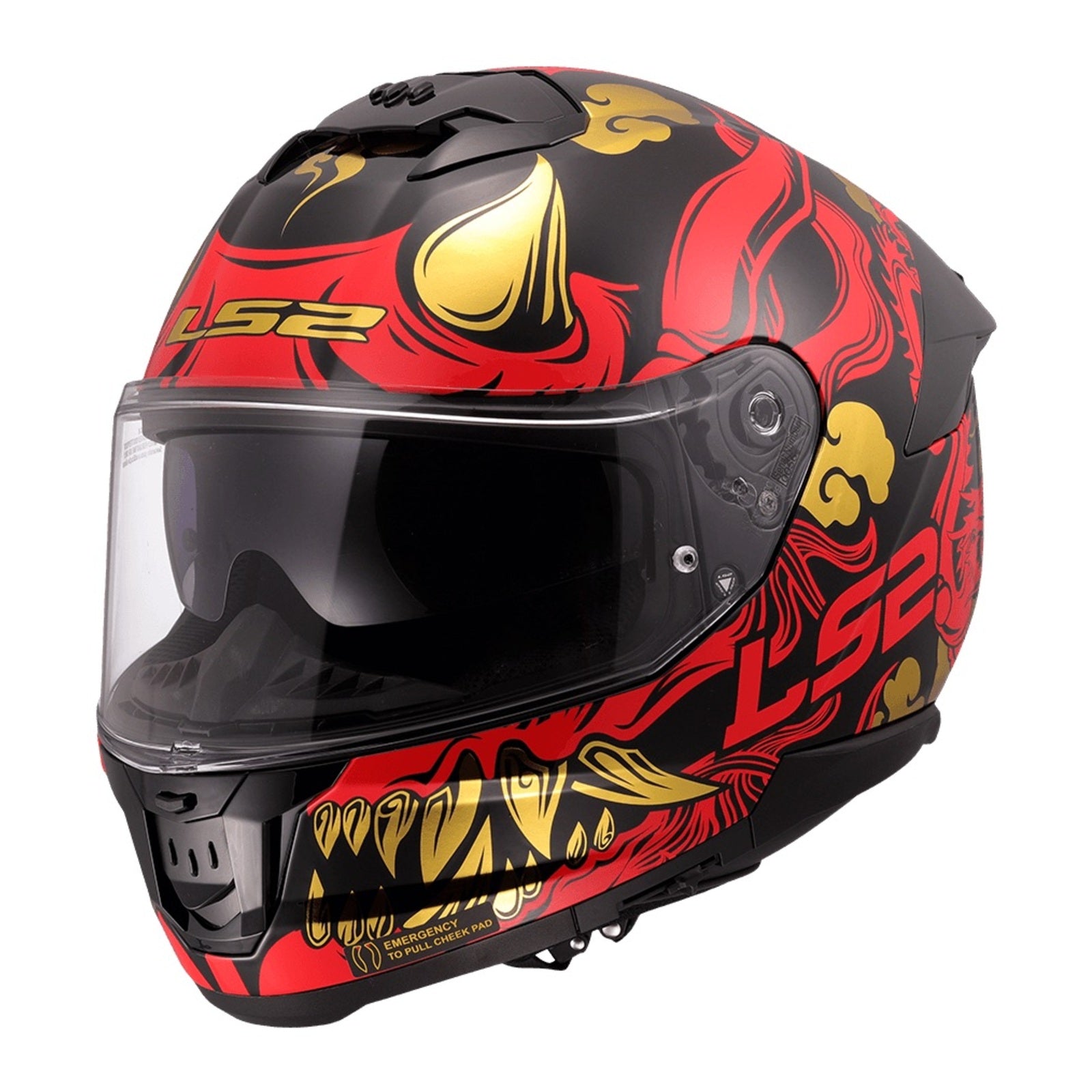 LS2 FF808 Stream II Drako Helmet - Black / Red (M) LS2FF808DRAKOM#