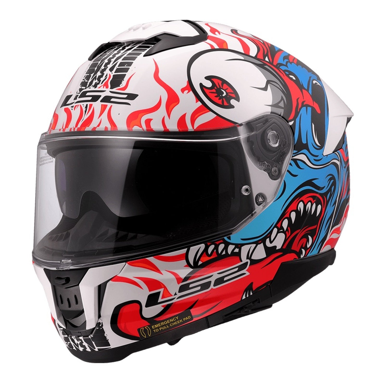 LS2 FF808 Stream II Inferno Helmet - White / Blue / Red (S) LS2FF808INFERNOS#