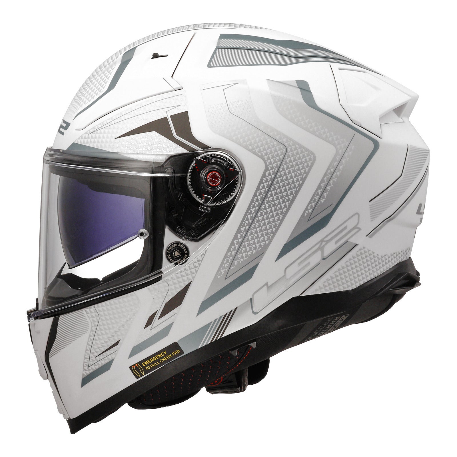 LS2 FF811 Vector II (XS) Alizer - Matte White / Silver 06 LS2FF8112ALIMWSXS#
