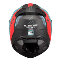 LS2 FF811 Vector II Carbon Grid Helmet - Red / Cyan (XL) LS2FF811CGRCXL#