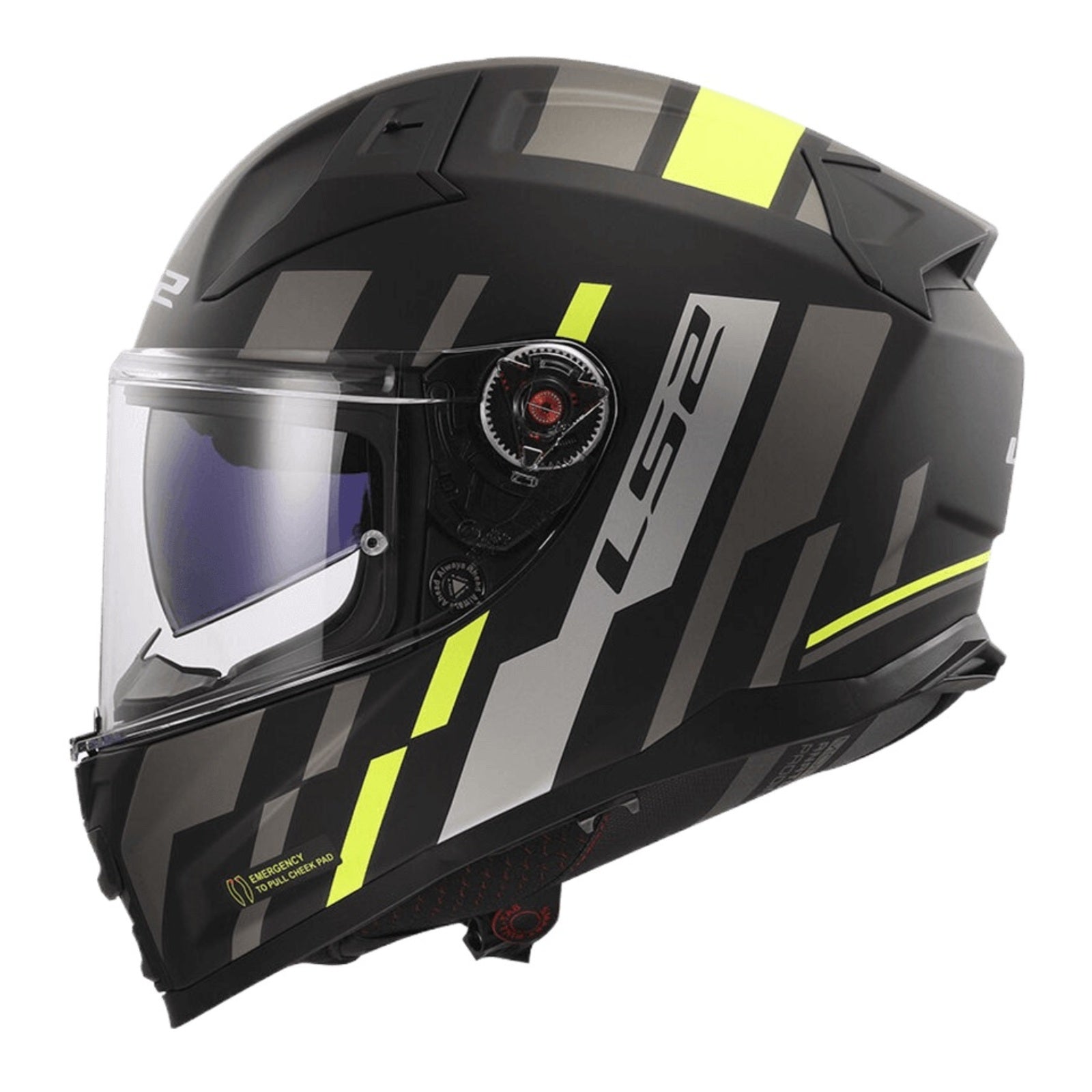 LS2 FF811 Vector II Tron Helmet - Matte Black / Hi-Vis Yellow (L) LS2FF811TBHVYL#