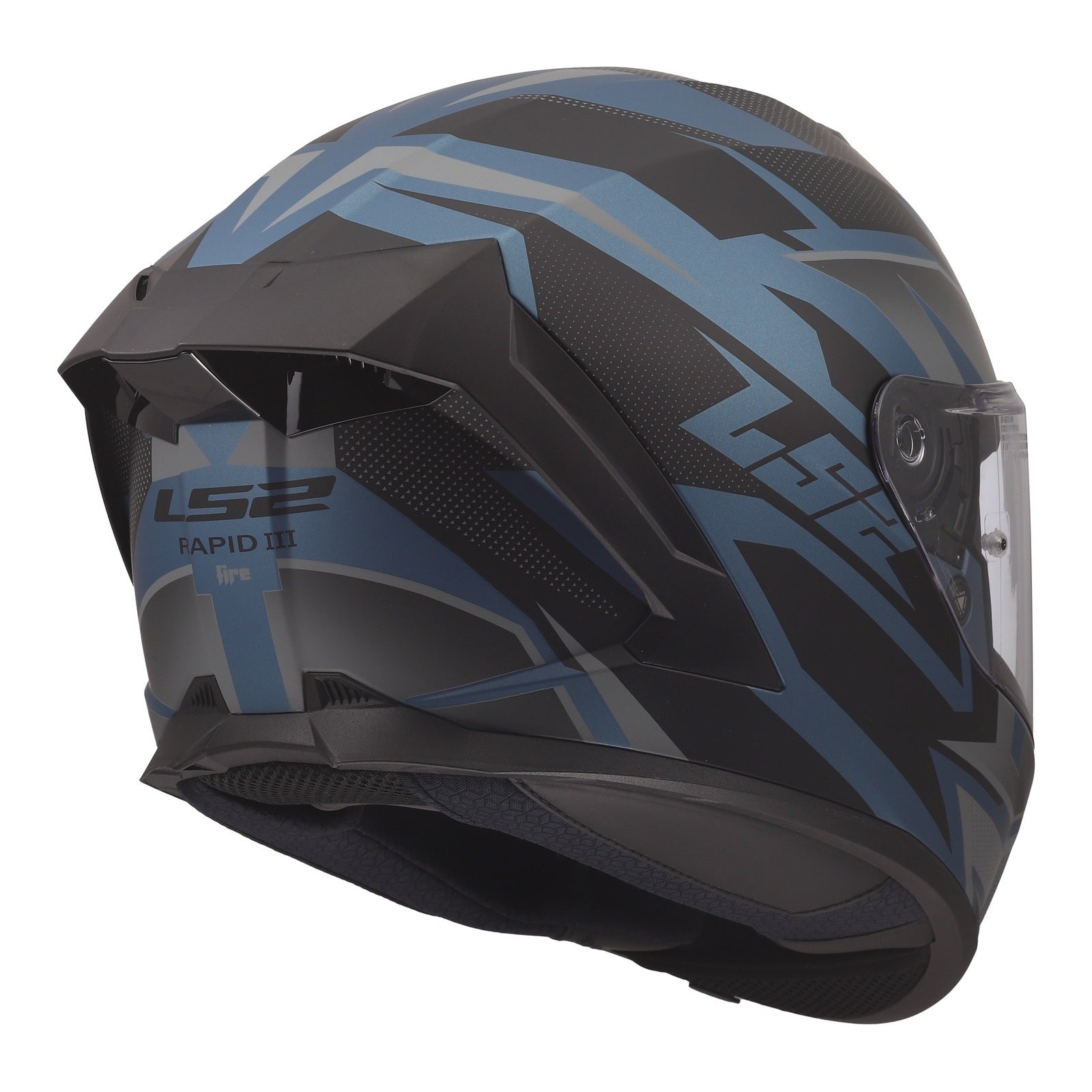 LS2 FF820 Rapid III Xtrem Helmet – Black / Blue / Petrol (2XL) LS2FF820XBBP2XL#