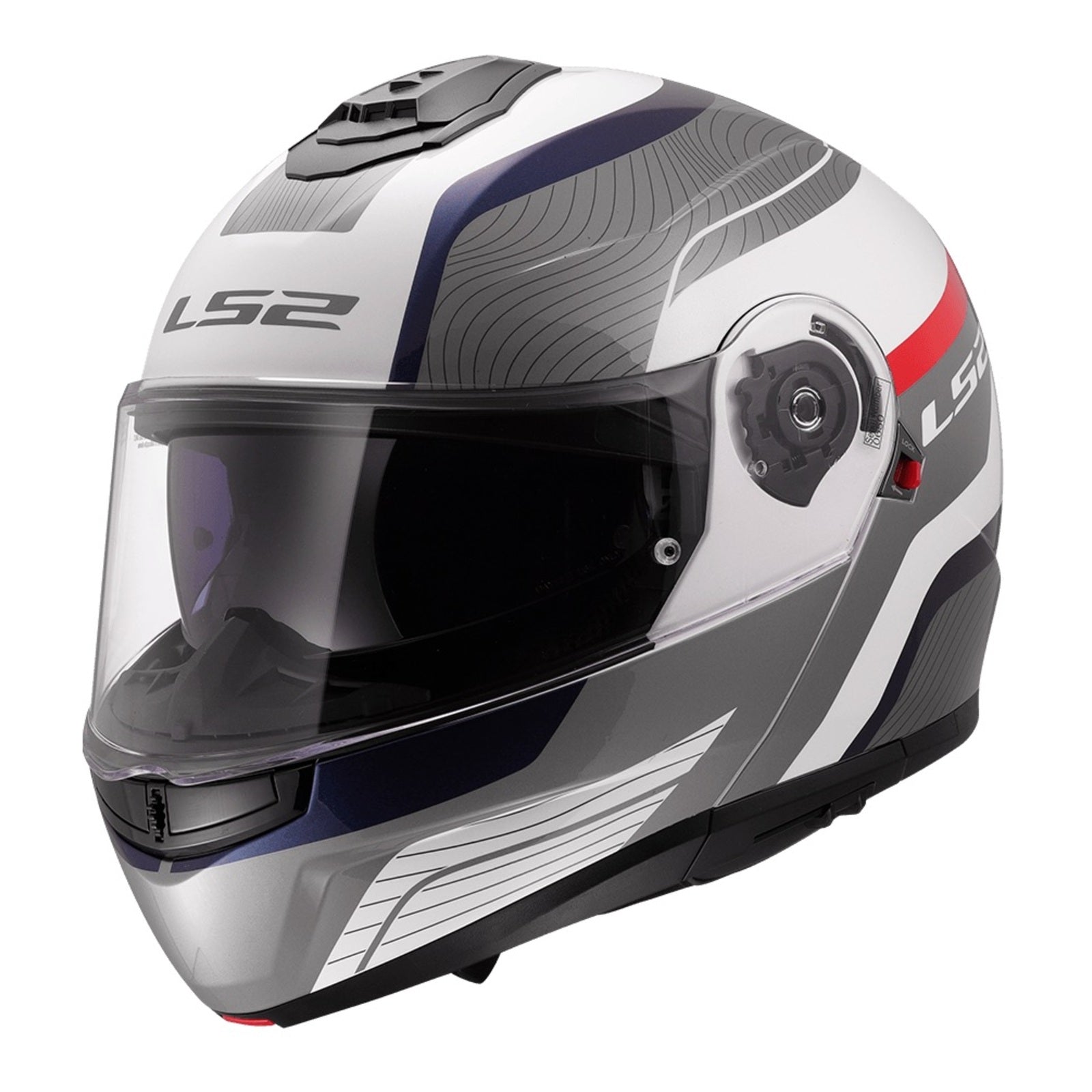 LS2 FF908 Strobe II Monza Helmet - White / Blue / Red (L) LS2FF908WHBRL#