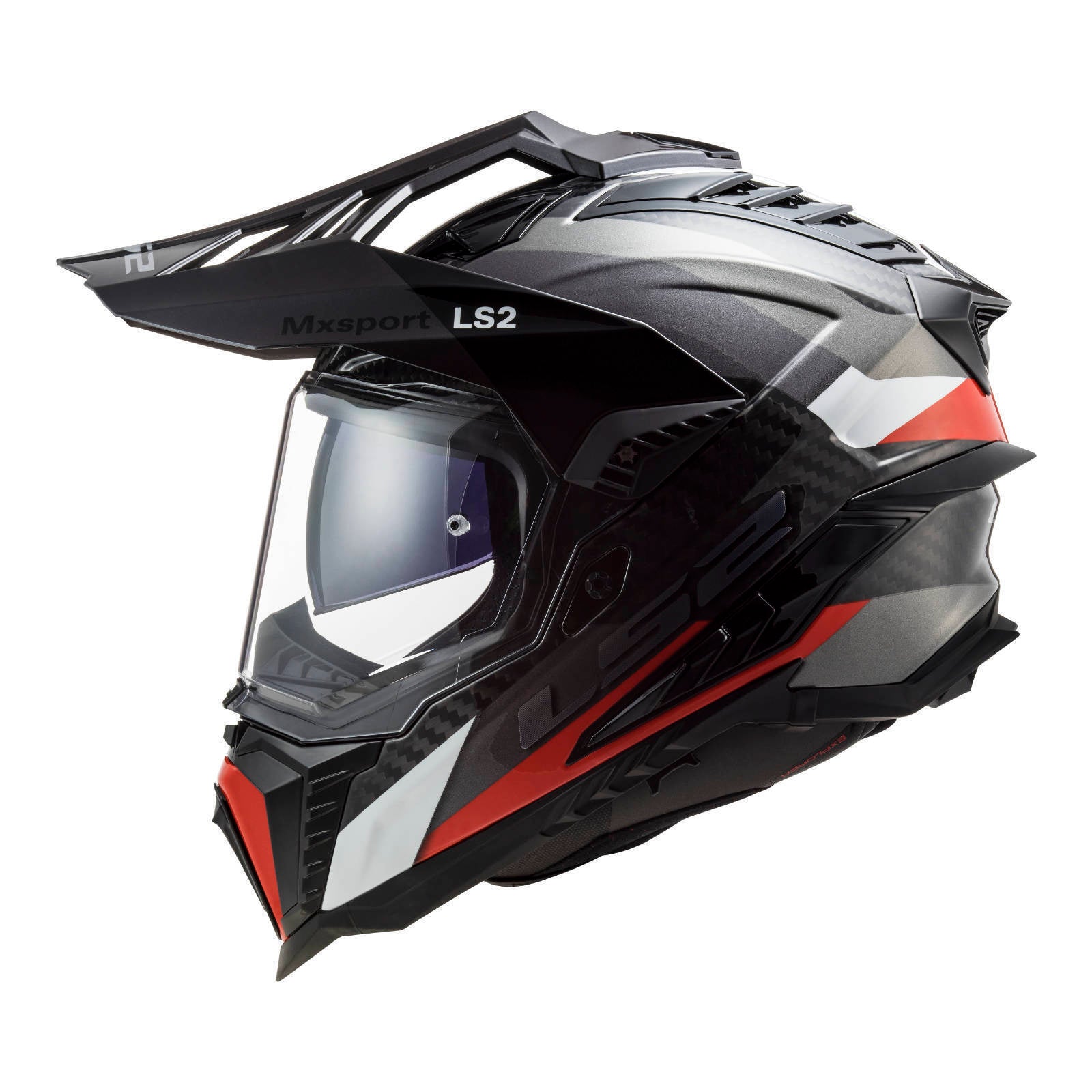 LS2 MX701 Explorer Carbon (L) Frontier - Titanium / Red LS2MX701CTITRL#