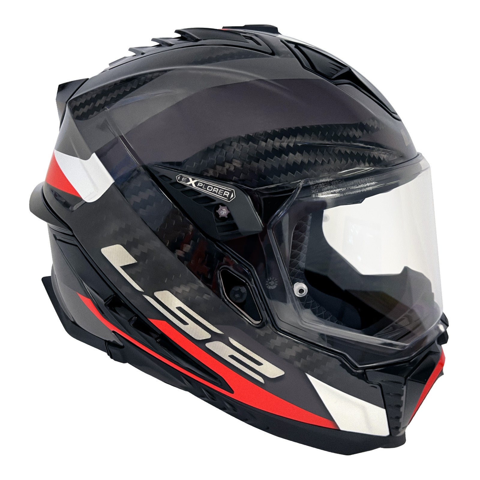 LS2 MX701 Explorer Carbon (S) Frontier - Titanium / Red LS2MX701CTITRS#