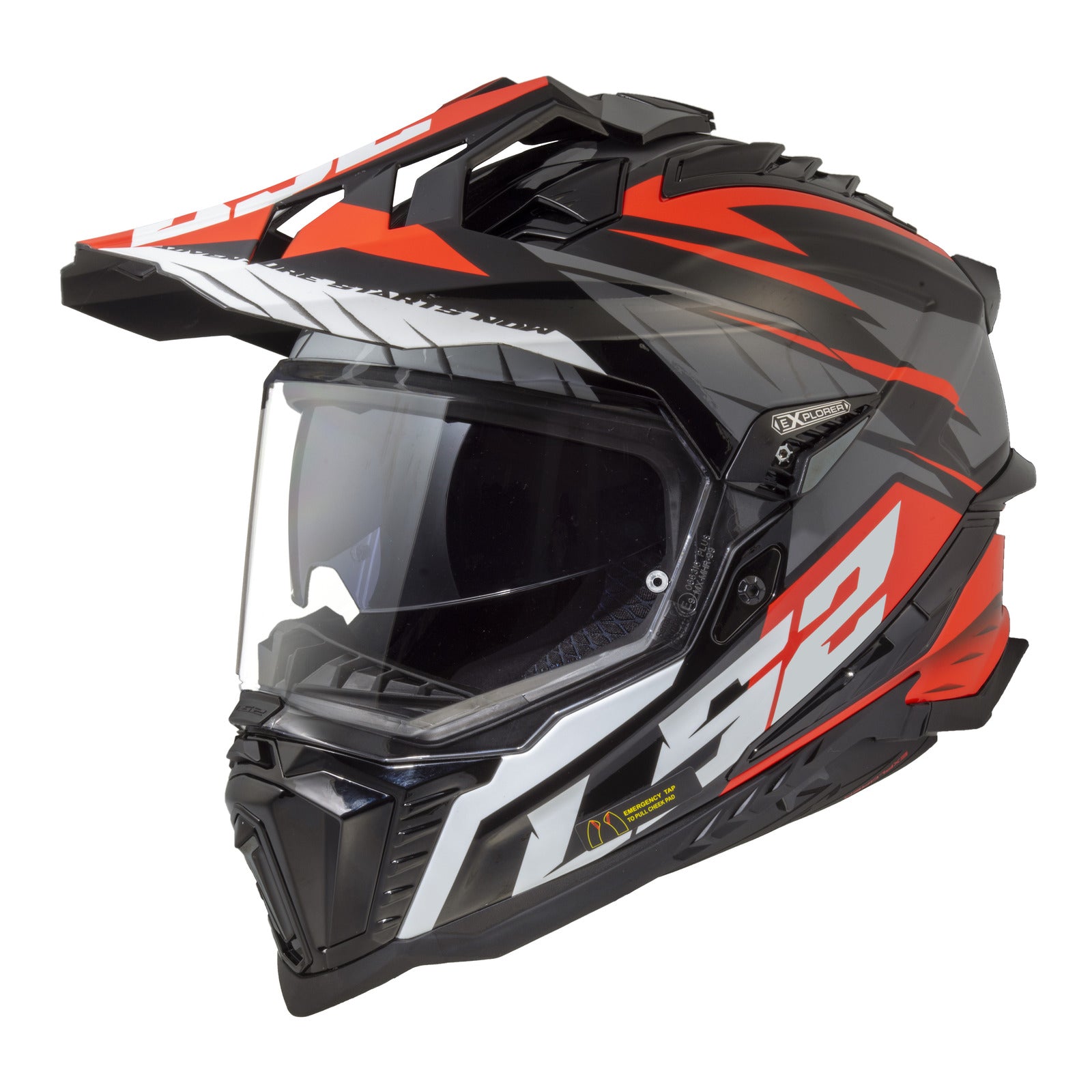 LS2 MX701 Explorer (XL) Spire - Black / Titanium / Red 06 LS2MX701SBTRXL#
