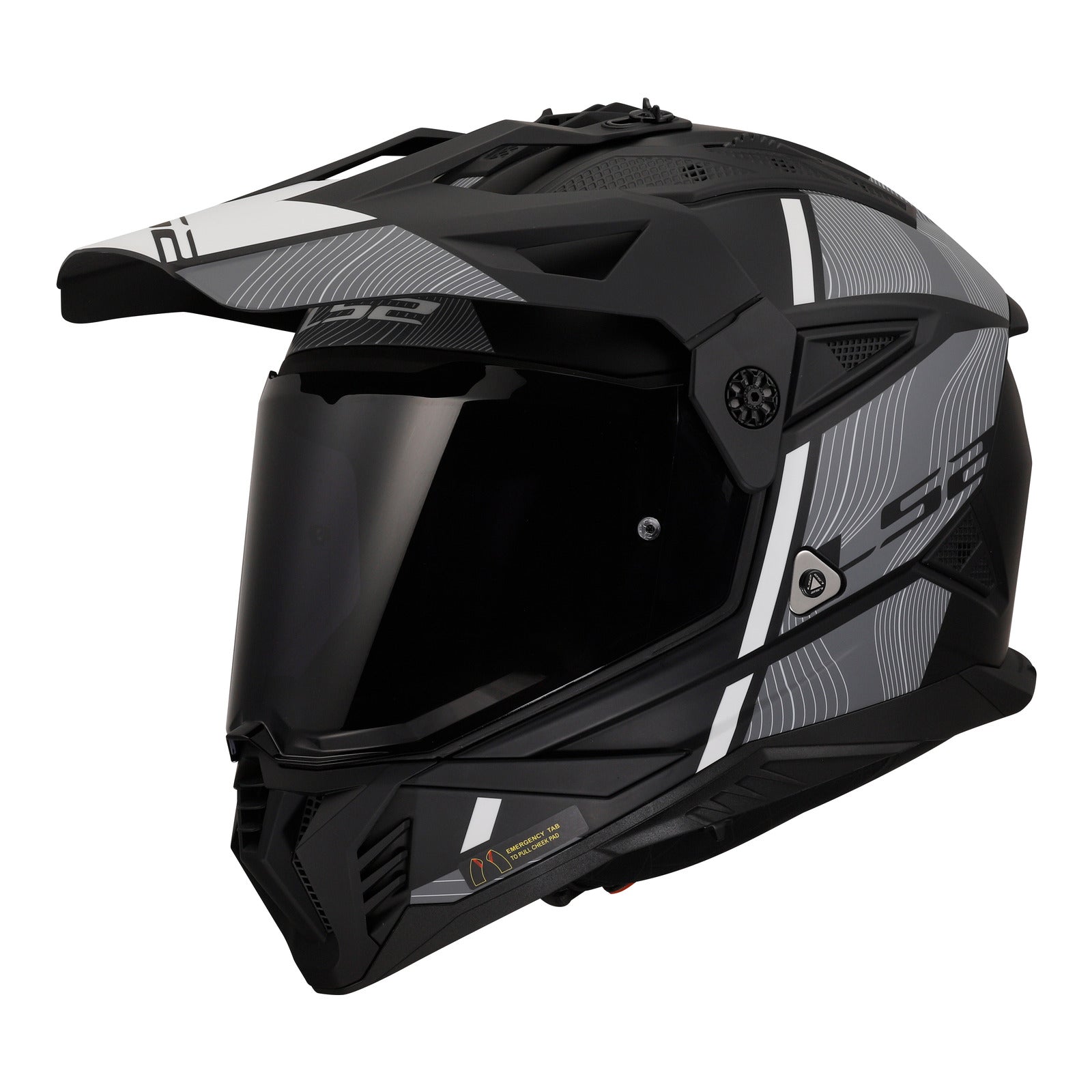 LS2 MX702 Pioneer II (M) Hill - Matte Black / White 06 LS2MX702HMBWM#
