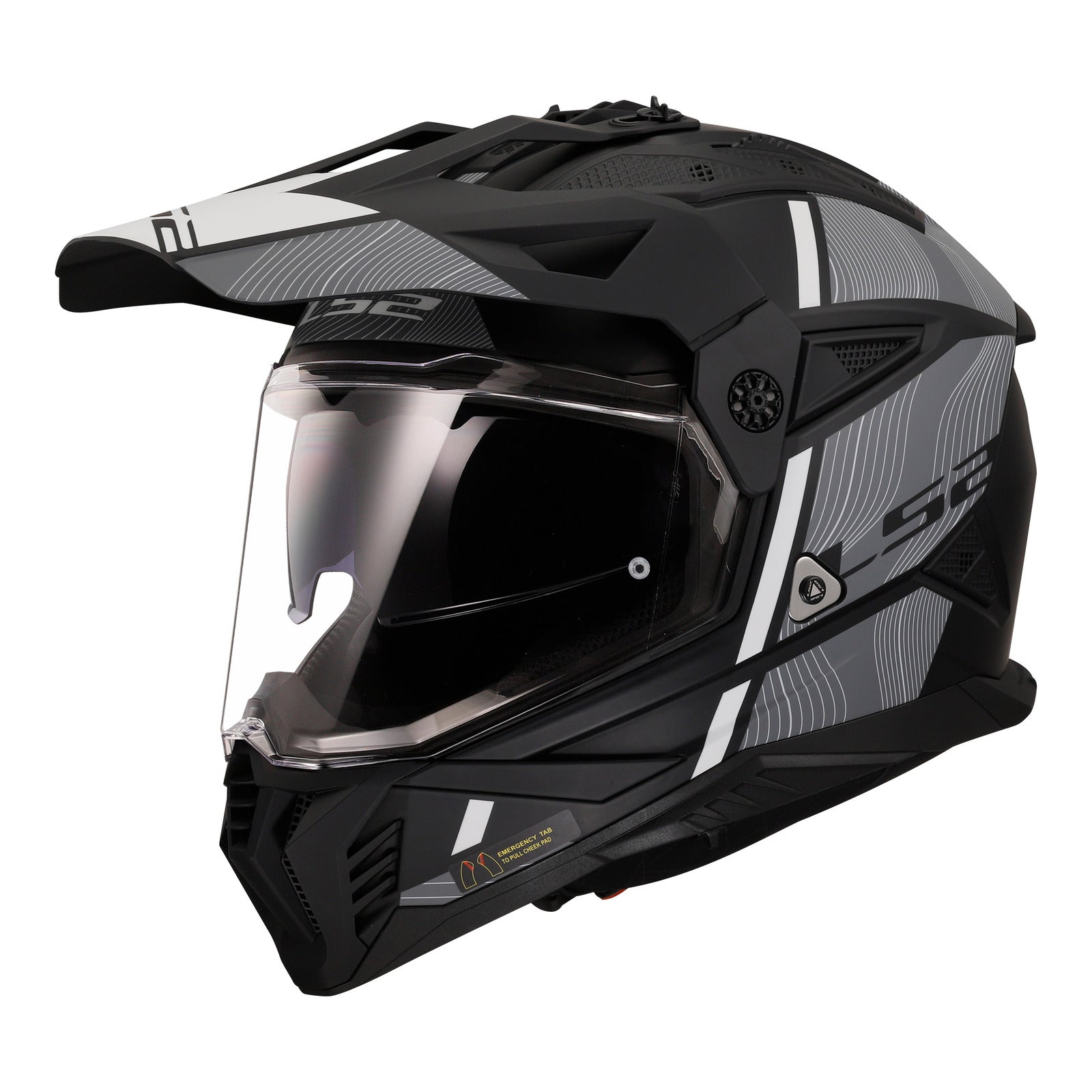 LS2 MX702 Pioneer II (XS) Hill - Matte Black / White 06 LS2MX702HMBWXS#