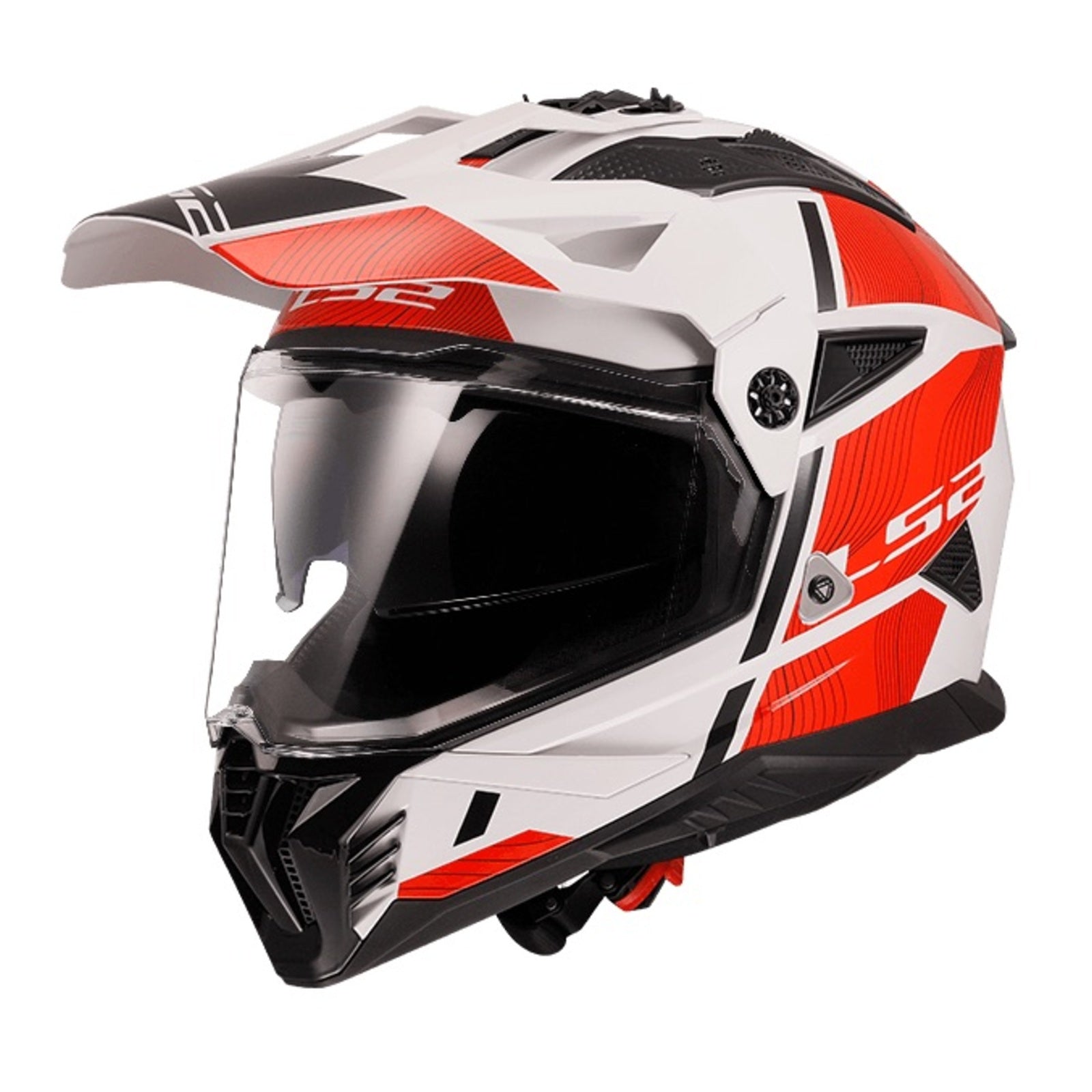 LS2 MX702 Pioneer II Hill Helmet - White / Red (S) LS2MX702HWRS#