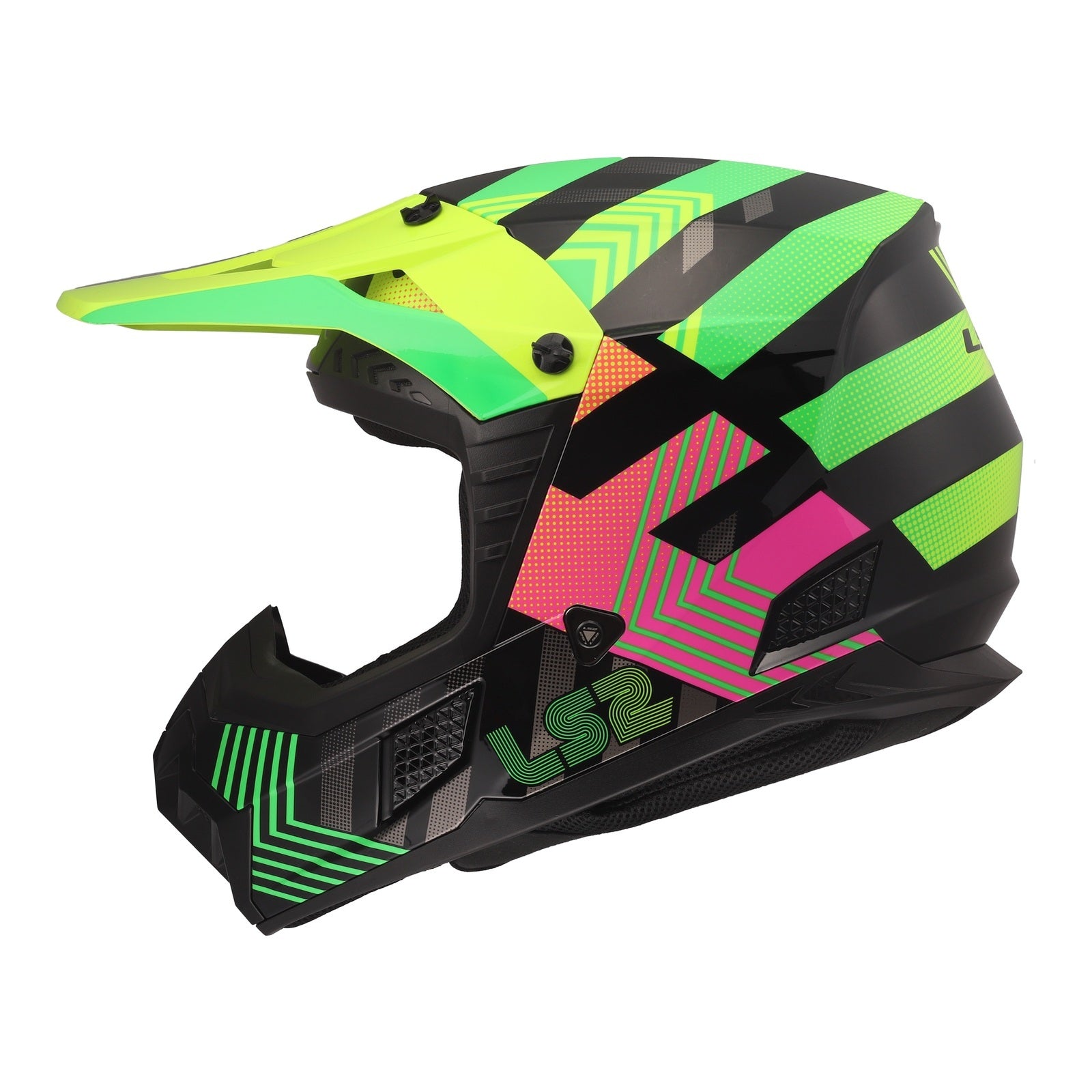 LS2 MX706J COZ Junior Helmet - Chromatic Black / Hi-Vis Pink (S) LS2MX706JCBHVYPYS#