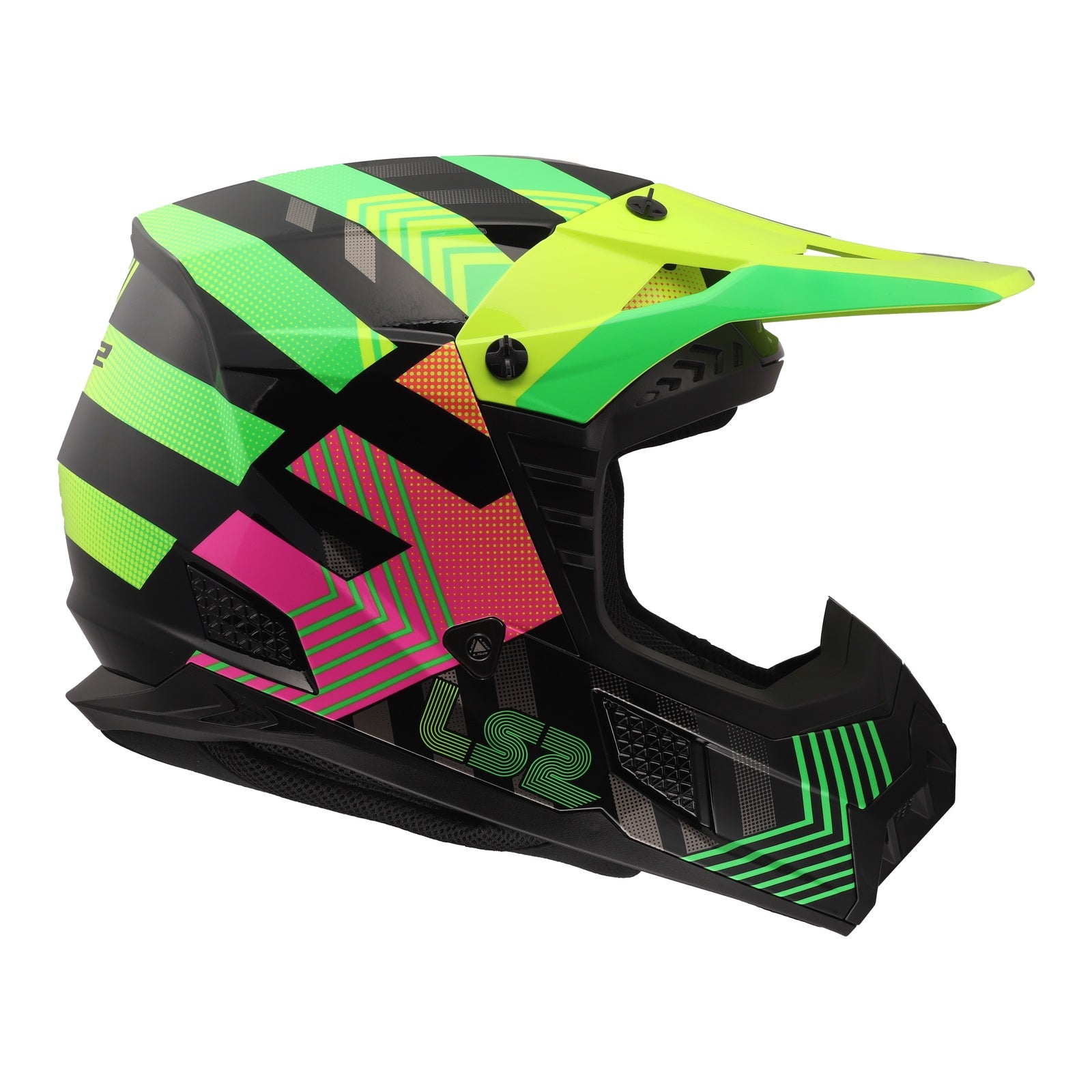 LS2 MX706J COZ Junior Helmet - Chromatic Black / Hi-Vis Pink (S) LS2MX706JCBHVYPYS#