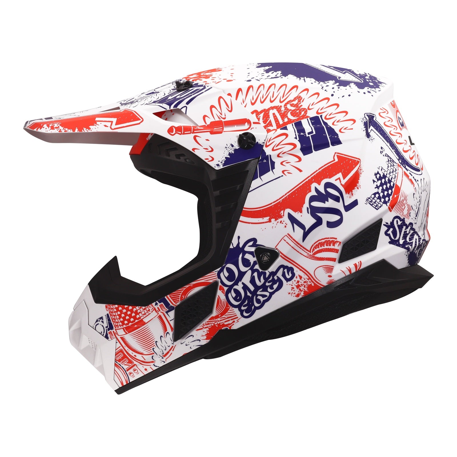 LS2 MX706J COZ Fantasy Junior Helmet - Matte White / Red / Blue 06 (M) LS2MX706JFWRBYM#