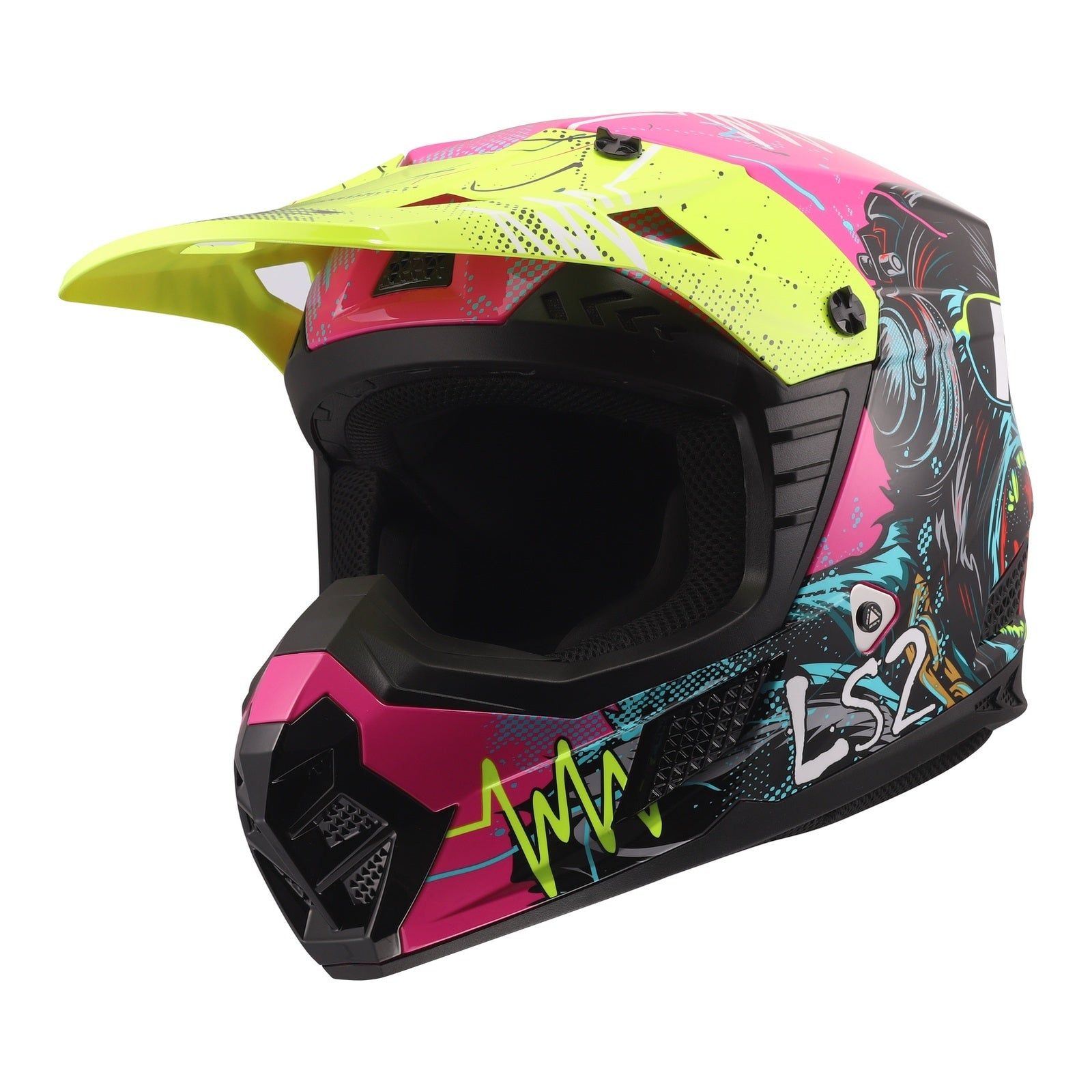 LS2 MX706J COZ Gorilla Junior Helmet - Gloss Purple (S) LS2MX706JGBPYS#
