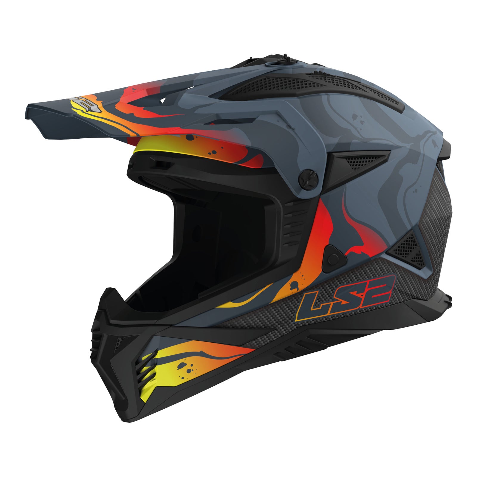 LS2 MX708 Fast II (S) Wash - Dark Grey / Red 06 LS2MX708WSHDGRS#