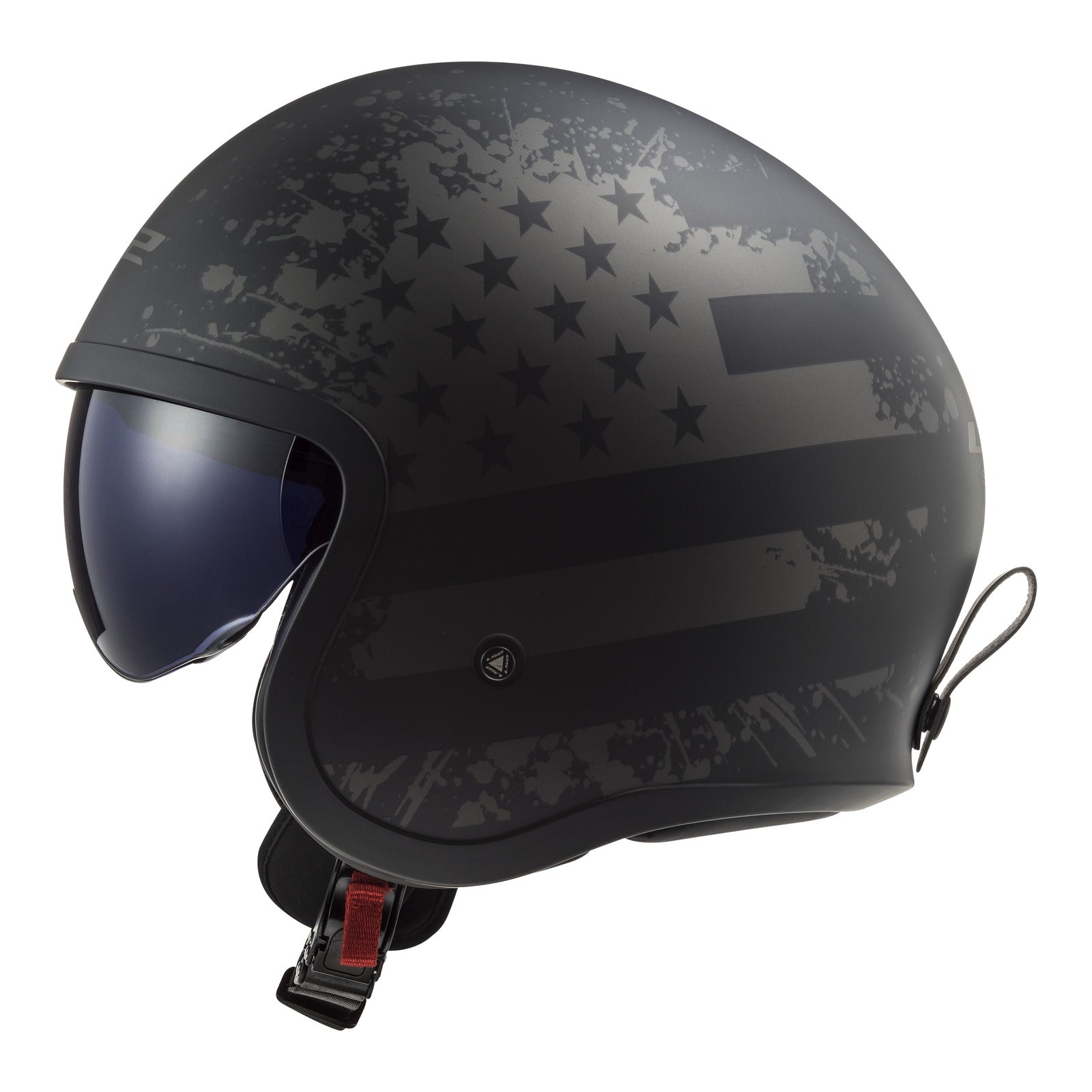 LS2 OF599 Spitfire II (M) - Matte Black Flag Helmet 06 LS2OF5992MBFLAGM#