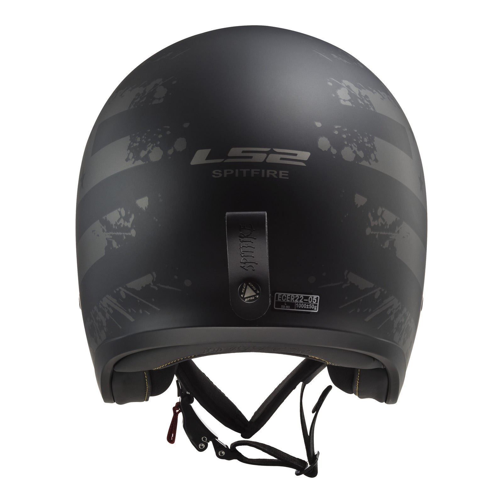 LS2 OF599 Spitfire II (S) - Matte Black Flag Helmet 06 LS2OF5992MBFLAGS#