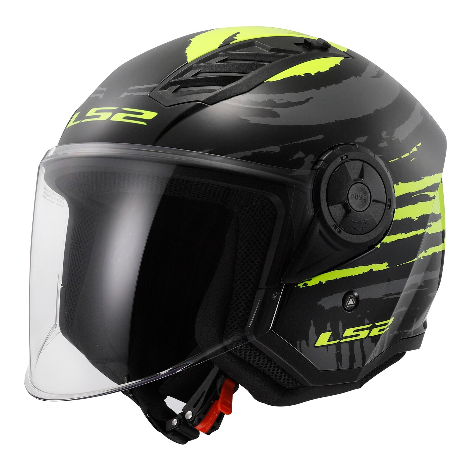 LS2 OF616 Airflow II (L) Brushed Black / Hi-Viz Yellow 06 LS2OF616BBHVYL#