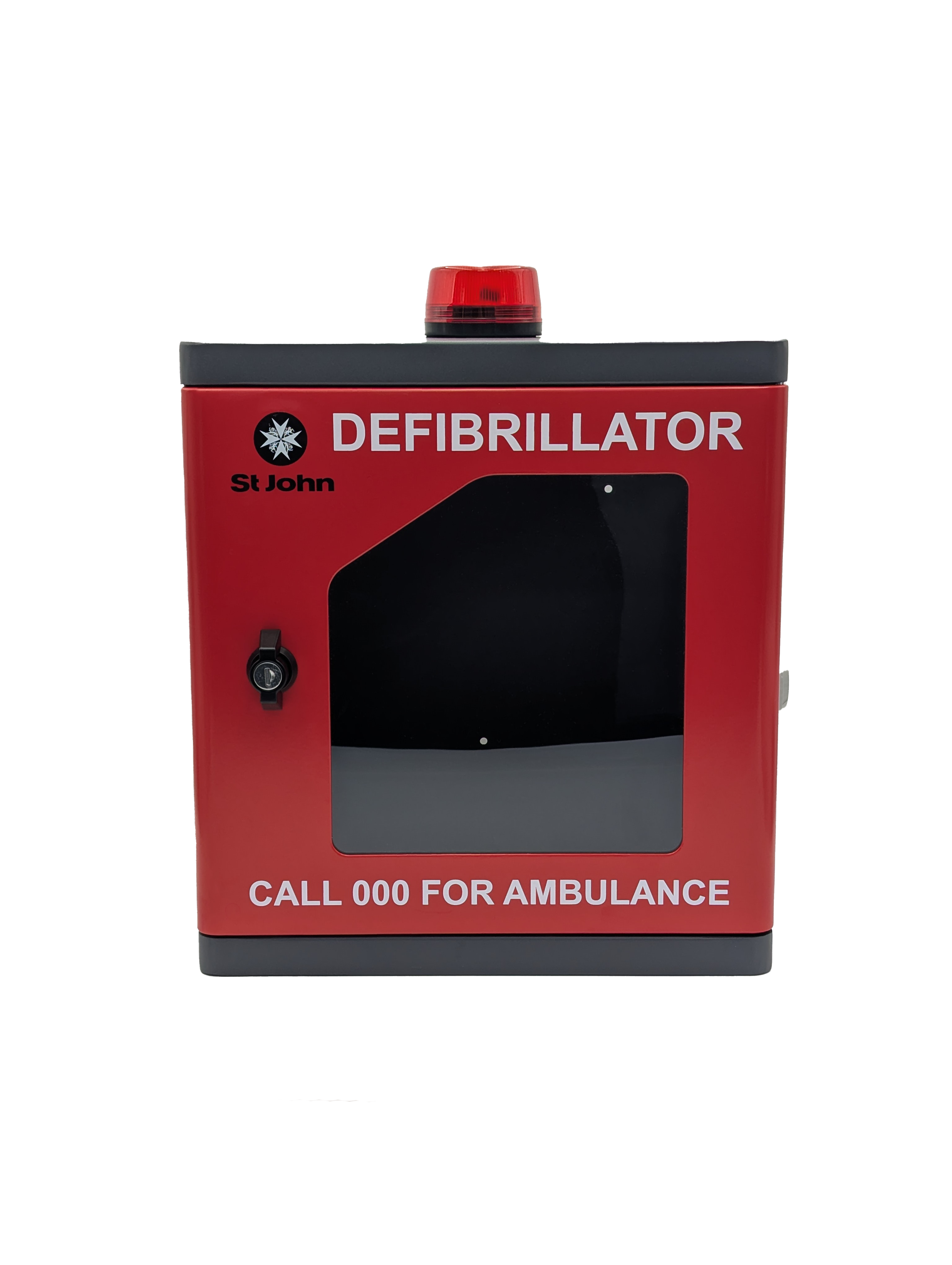 ST JOHN AED Aluminium Outdoor Cabinet with Alarm - Red #353871R