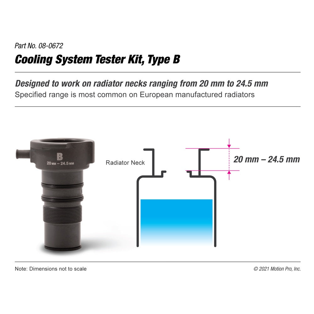 New MOTION PRO Cooling System Tester Adaptor Only - Type B 08-080672 | Australian Moto Spares