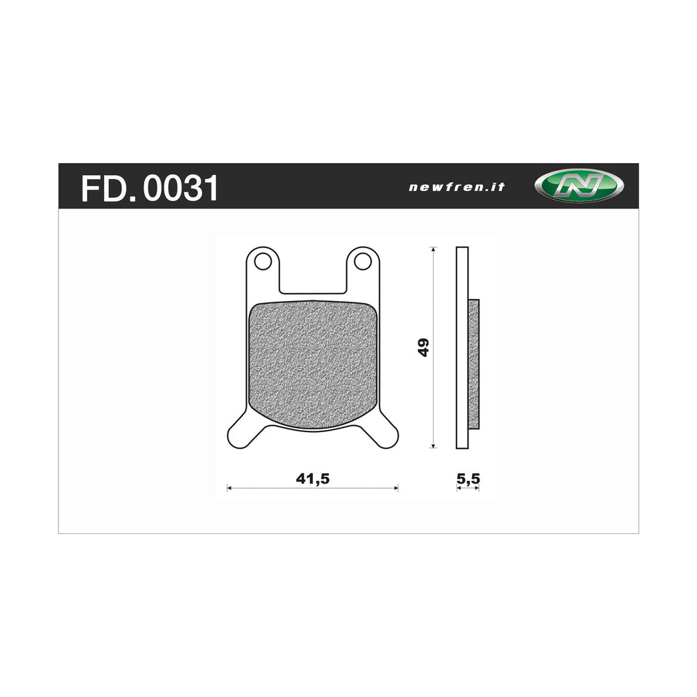 New NEWFREN Rear Brake Pad - Touring Organic For ATK 1-FD0031-BT