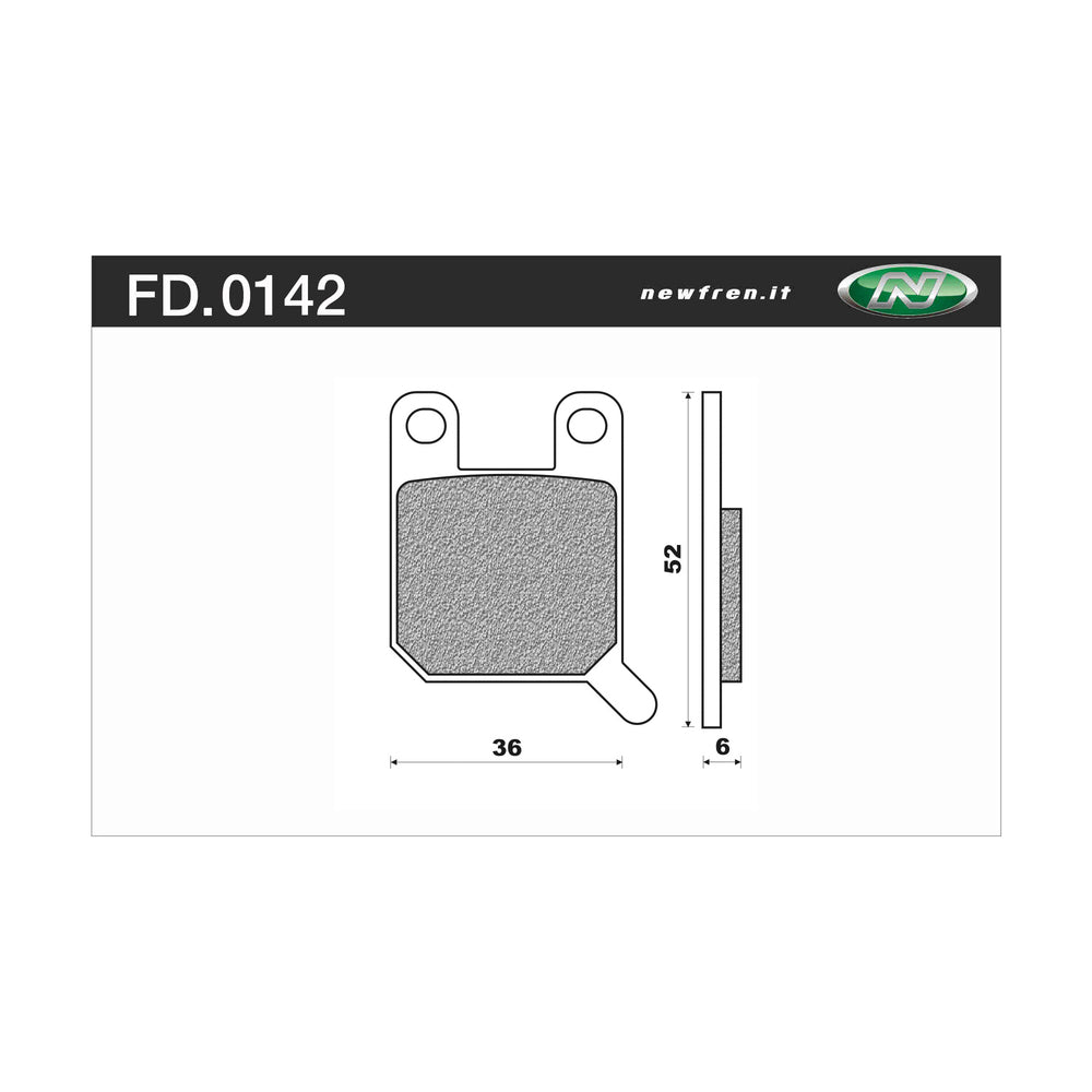 New NEWFREN Dirt Organic Brake Pad - Front For DERBI 1-FD0142-BD