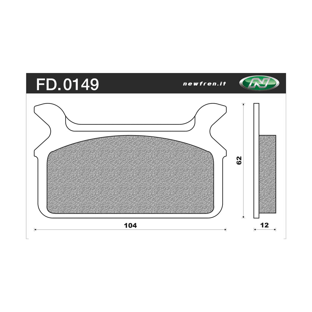 New NEWFREN Rear Brake Pad - Touring Heavy Duty Organic 1-FD0149-BH