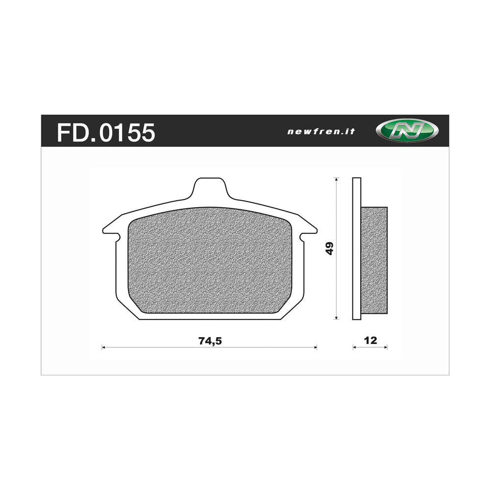 New NEWFREN Rear Brake Pad - Touring Heavy Duty Sintered 1-FD0155-SH