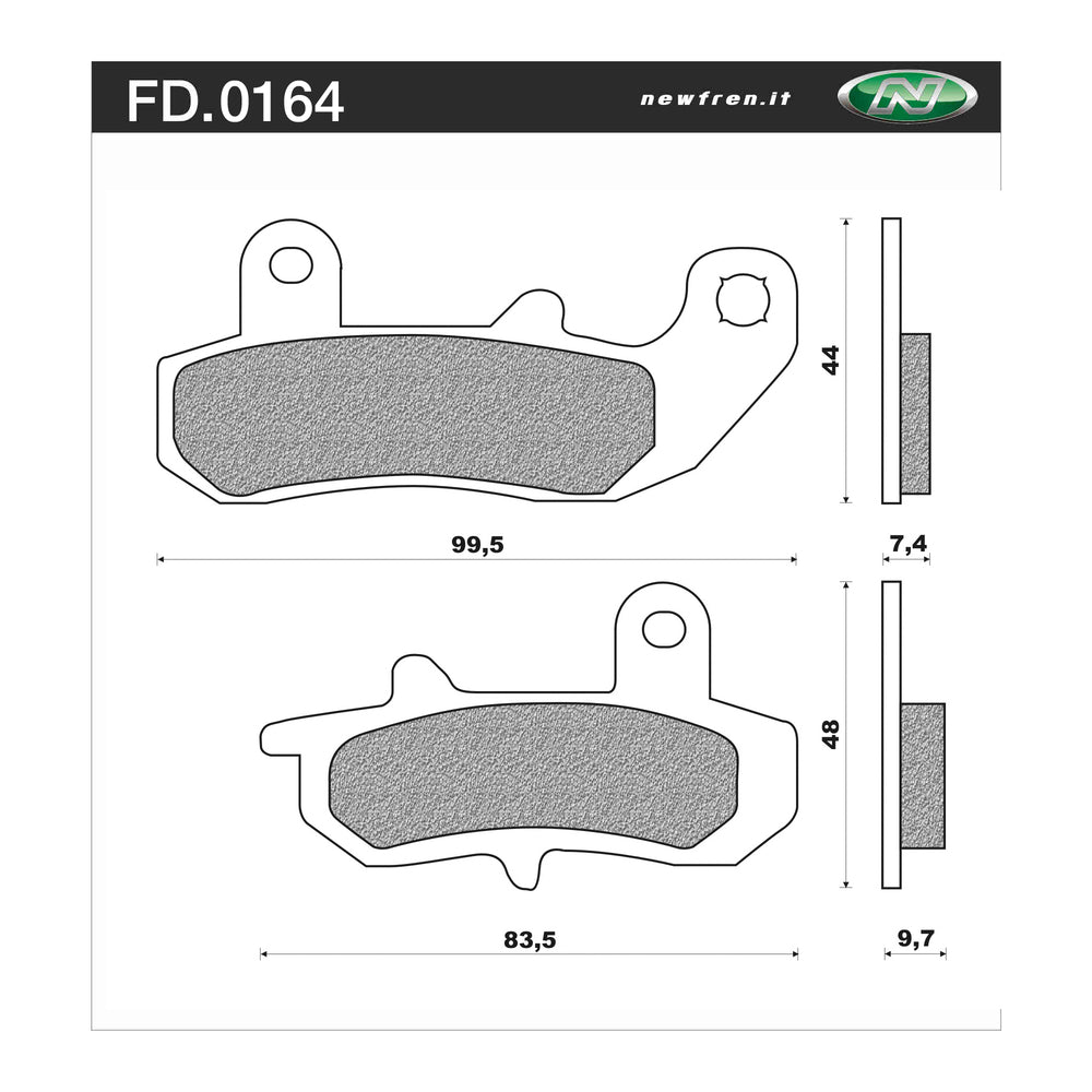 New NEWFREN Rear Brake Pad - Touring Organic For SUZUKI 1-FD0164-BT