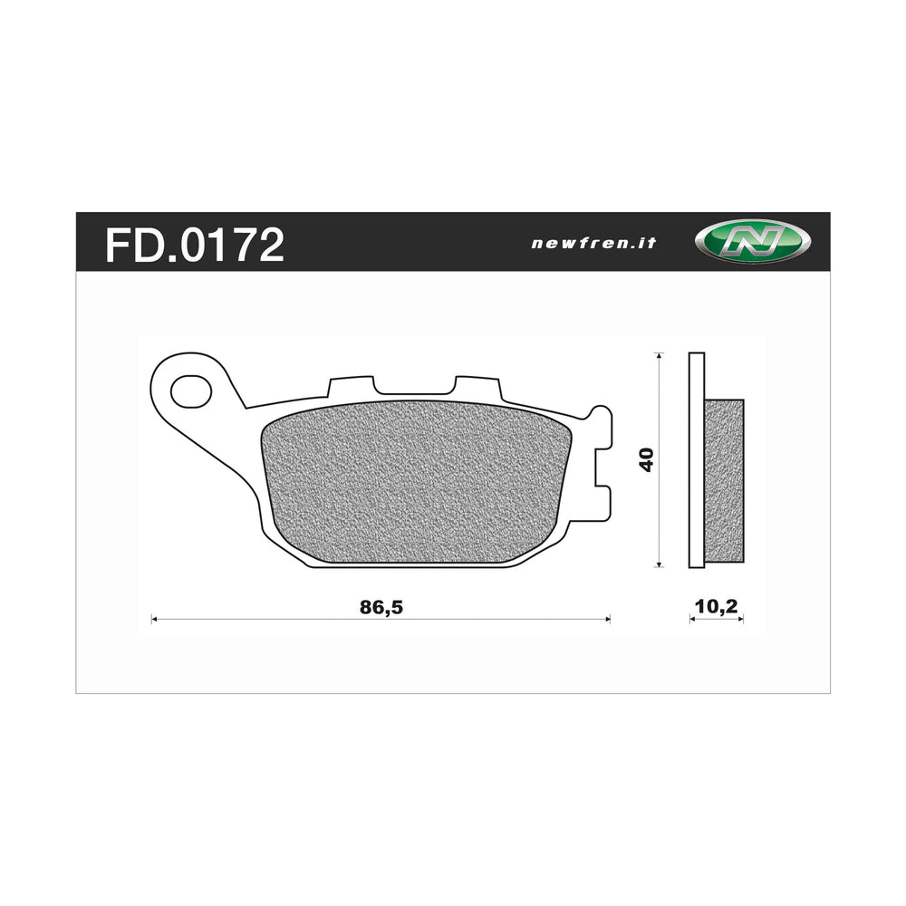 New NEWFREN Rear Brake Pad - Touring Sintered 1-FD0172-TS