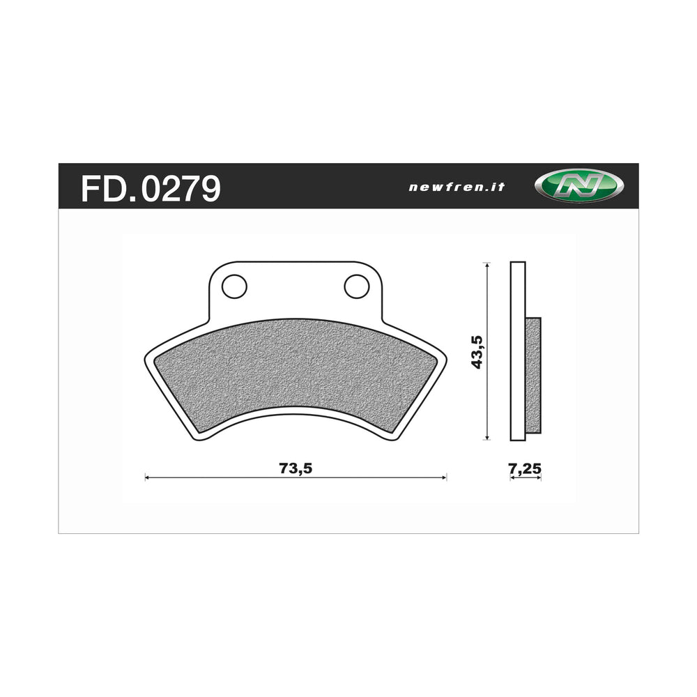 New NEWFREN Rear Brake Pad - Touring Sintered For POLARIS 1-FD0279-SV
