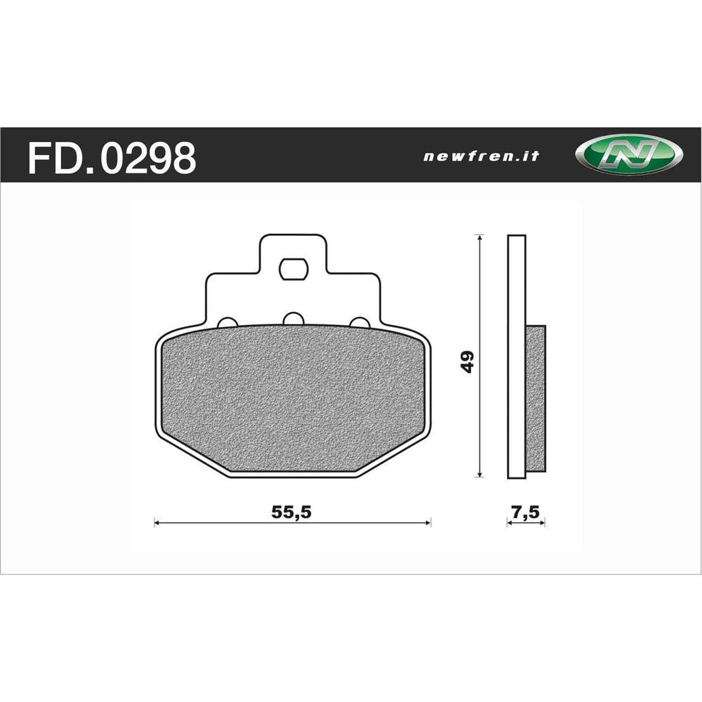 New NEWFREN Rear Brake Pad - Scooter Elite Organic 1-FD0298-BE