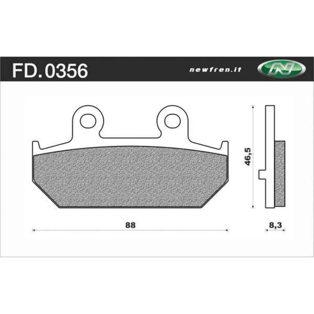 New NEWFREN Rear Brake Pad - Scooter Elite Sintered For SUZUKI 1-FD0356-SE