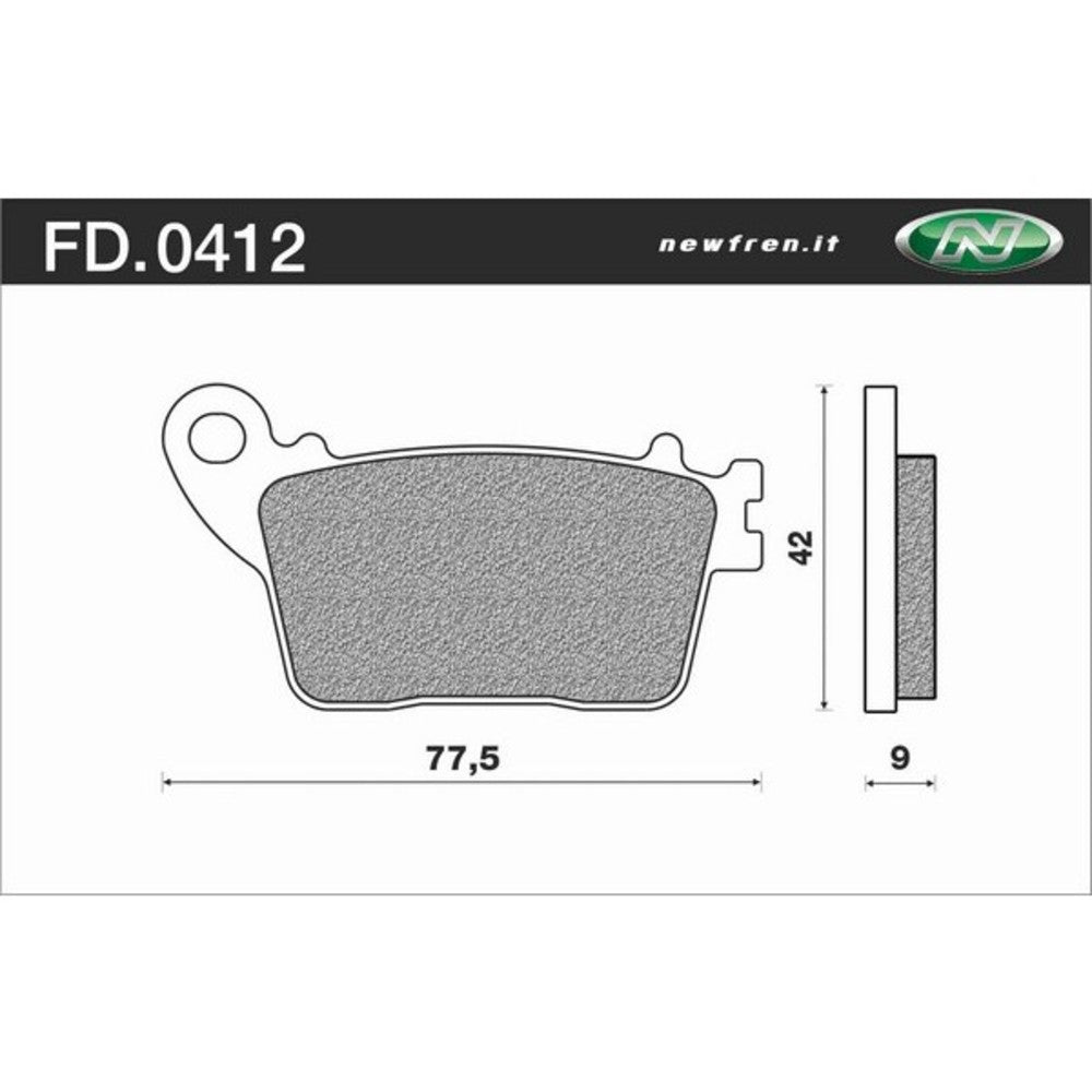 New NEWFREN Rear Brake Pad - Touring Sintered 1-FD0412-TS