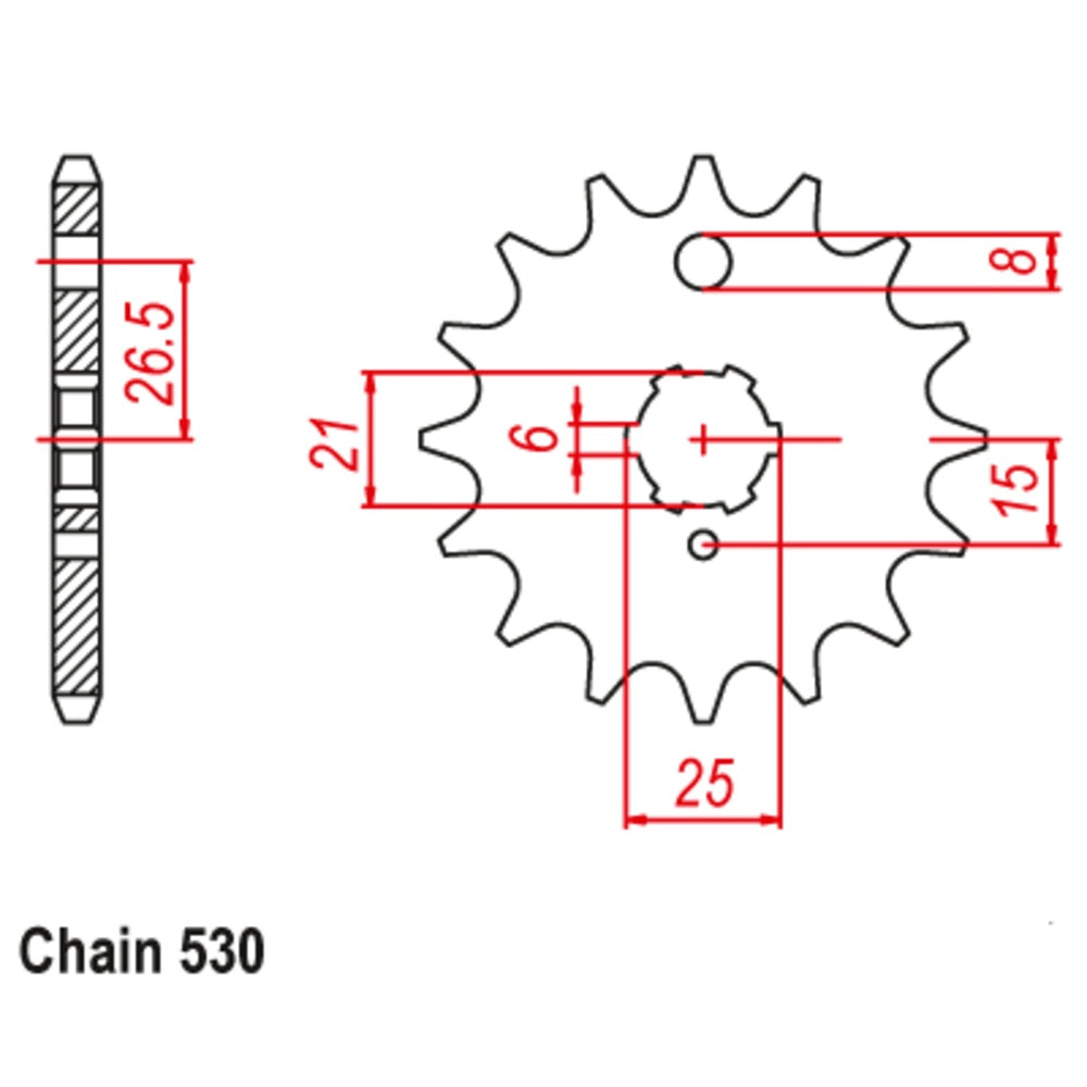 New SUPERSPROX 15T Sprocket - Front For KAWASAKI Z400, Z440, Z400 LTD 10-002-15