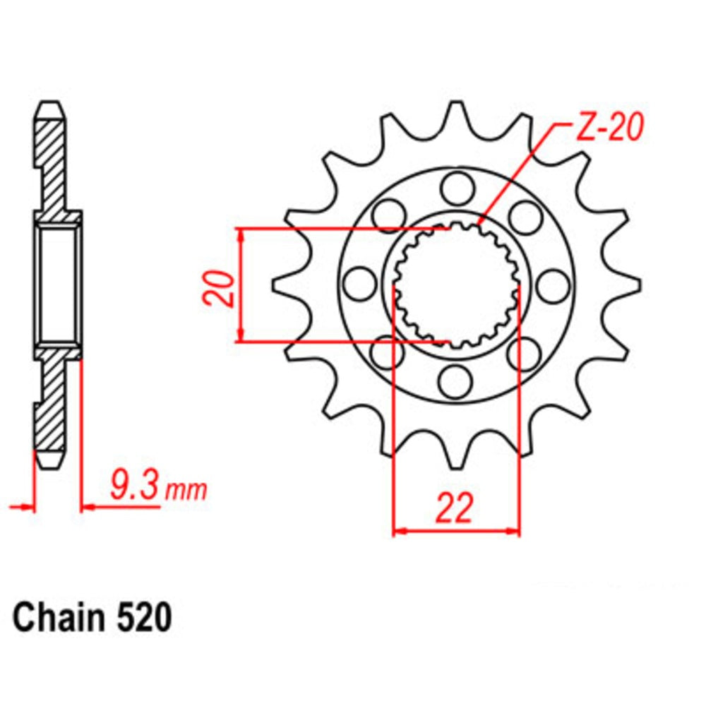 New SUPERSPROX 13T Sprocket - Front For KAWASAKI KX250F, KX250X 10-035-13