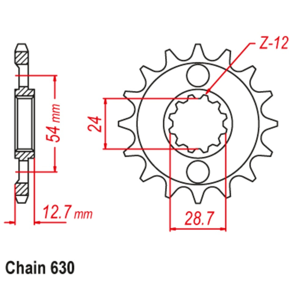 SUPERSPROX 14T Sprocket-Front For KAWASAKI GPZ1100 TWIN SHOCK, Z1000 10-042-14