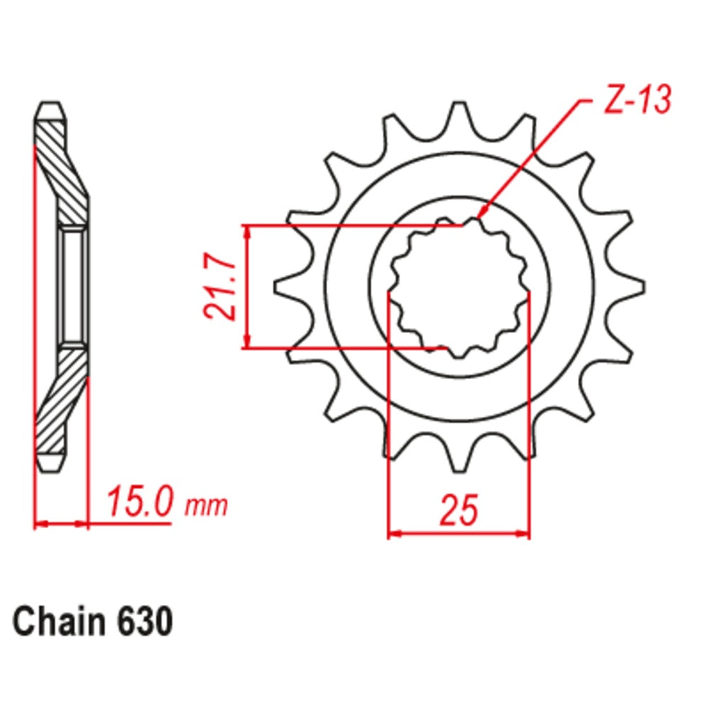 New MTX 15T Sprocket - Front For KAWASAKI GPZ750 10-084-15
