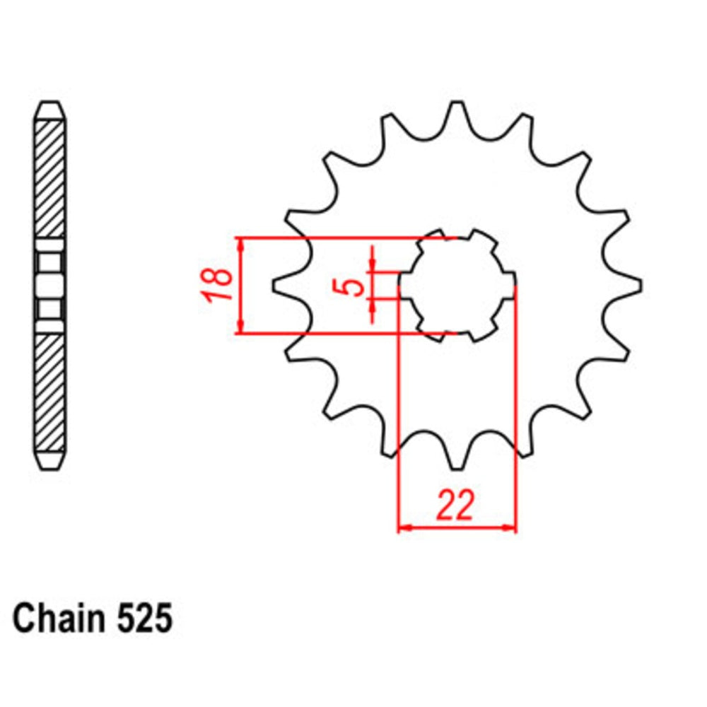 New SUPERSPROX 15T Sprocket - Front For SUZUKI T350, TS250, TS400 10-187-15