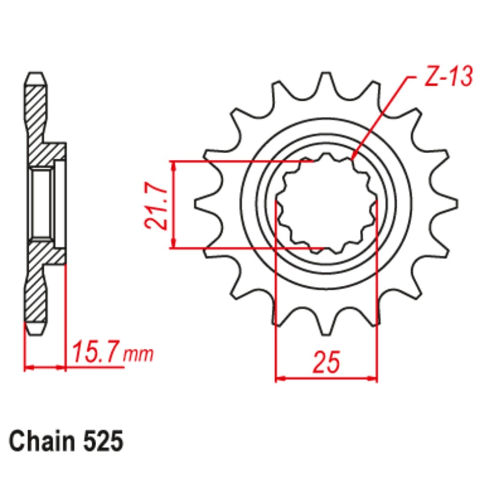 SUPERSPROX 15T Sprocket - Front For KAWASAKI ZX-6R ZX600, ZX-6R ZX636 10-238-15