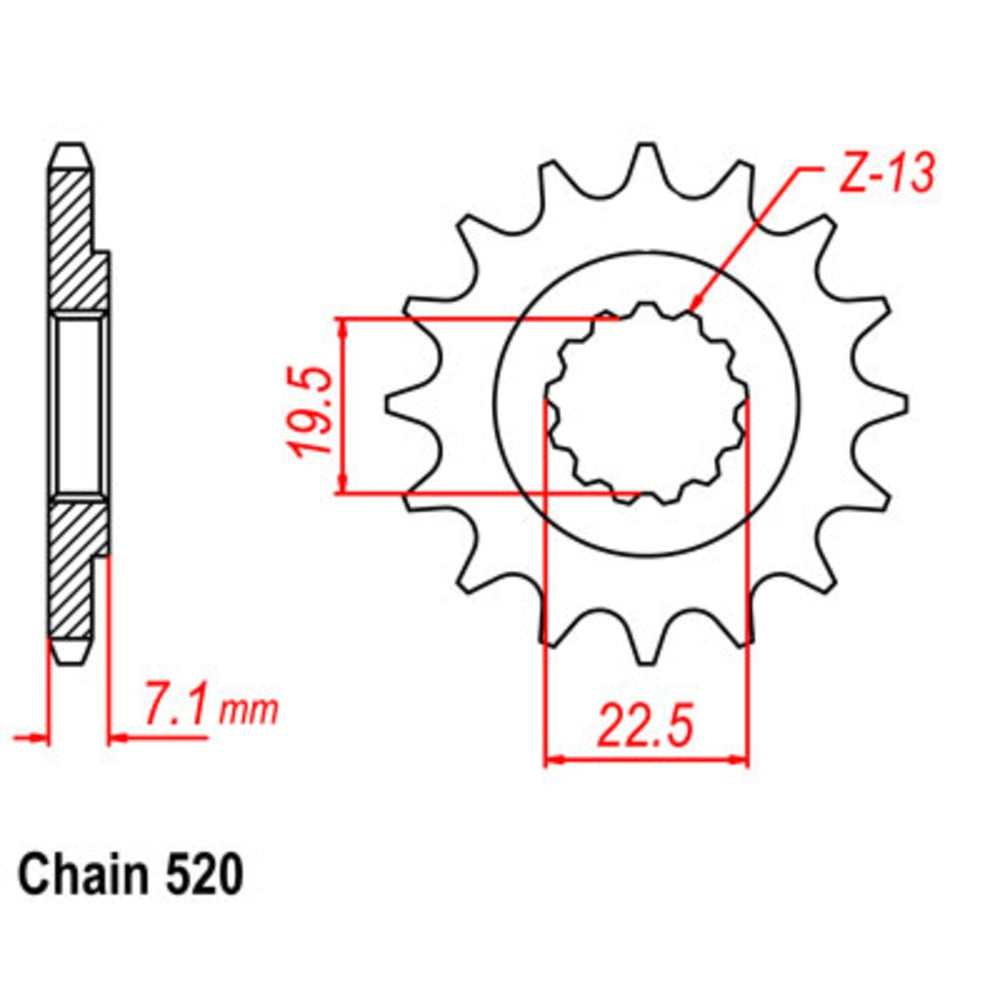 New SUPERSPROX 13T Sprocket - Front For SUZUKI 10-324-13