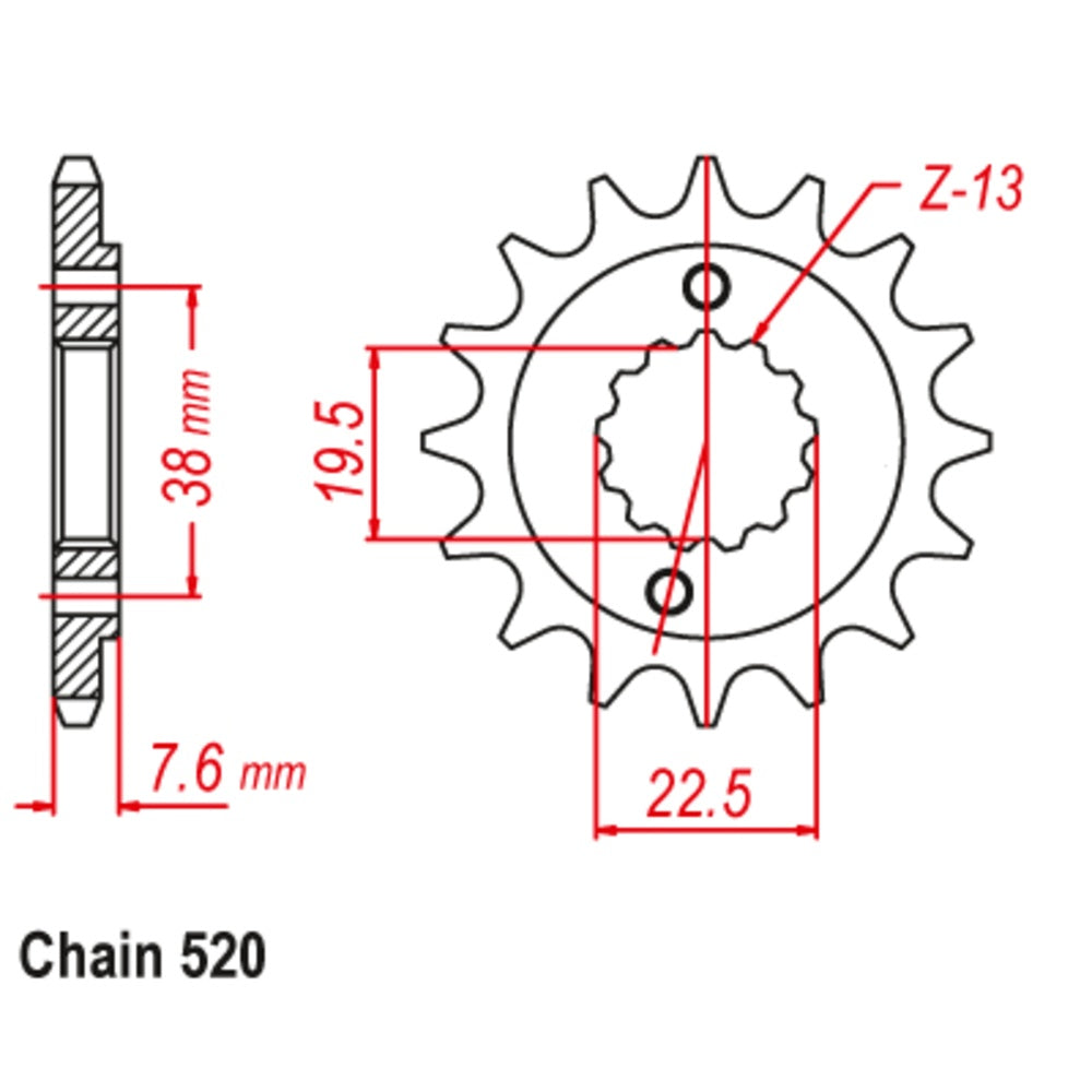 New SUPERSPROX 14T Sprocket - Front For KAWASAKI KFX400 QUAD, KSF400 10-401-14